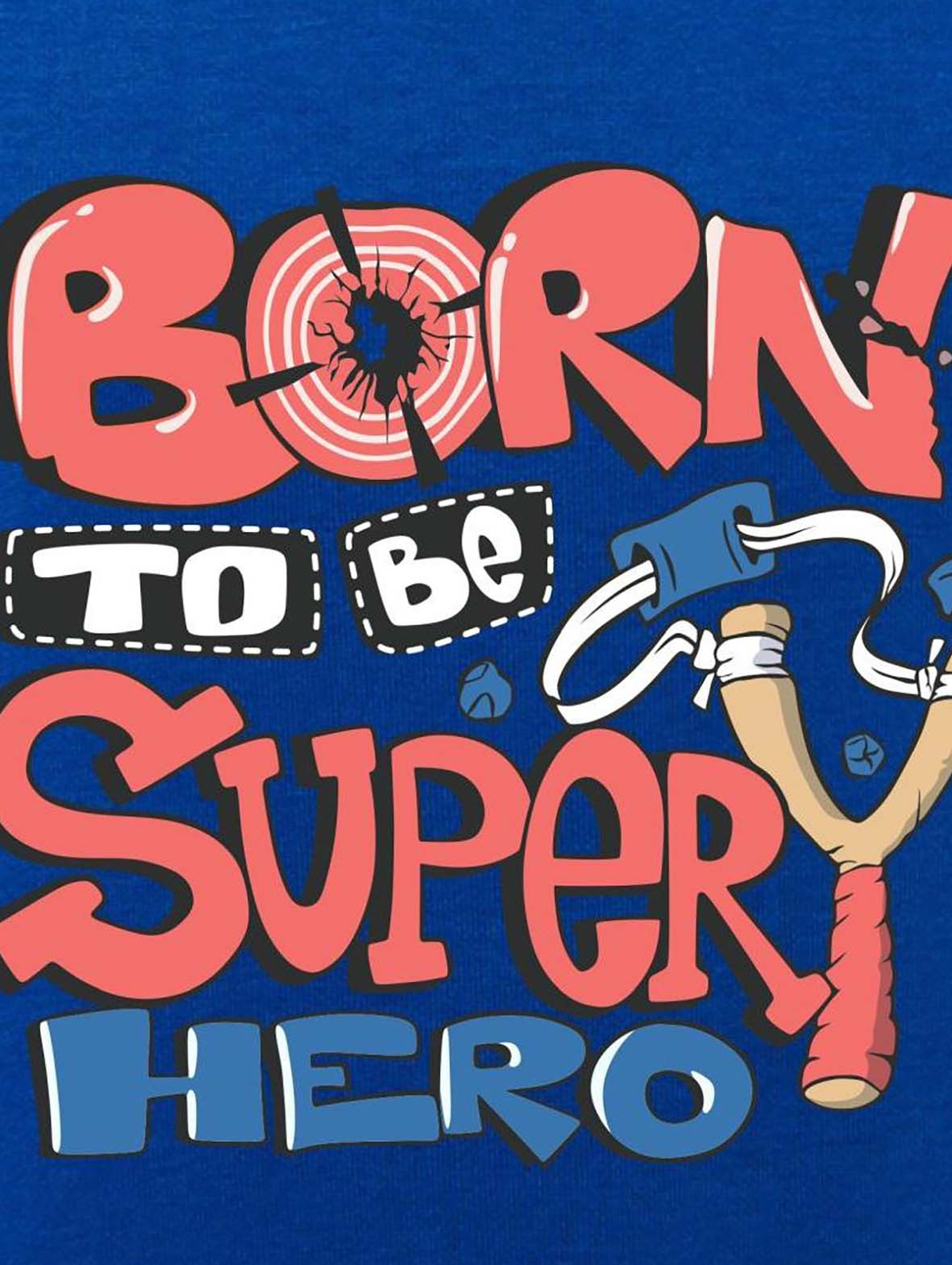 Niebieska chłopięca rozpinana bluza z kapturem Born to be superhero
