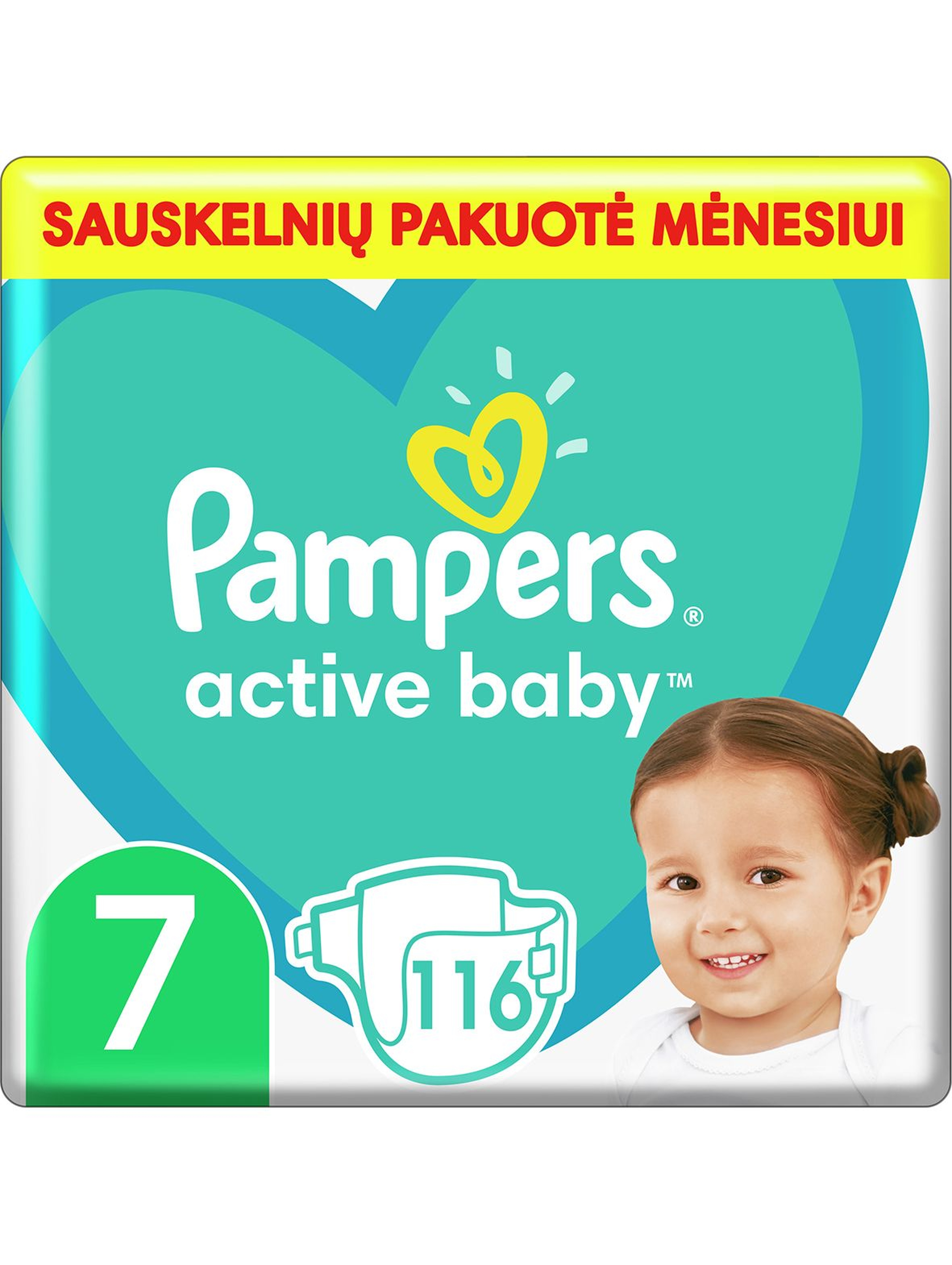 Pampers Active Baby, rozmiar 7, 116 szt, 15kg+