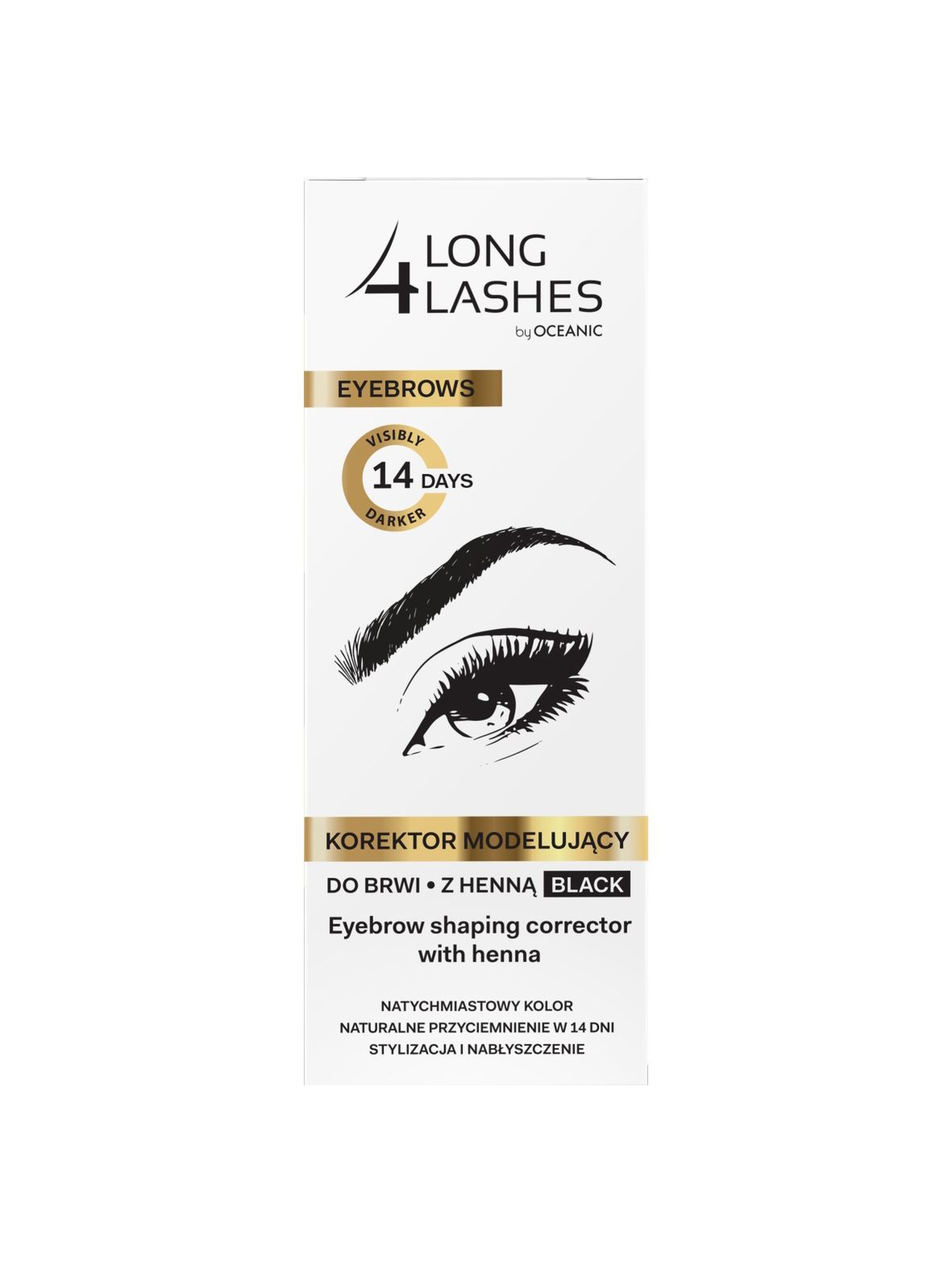 Long4Lashes Eyebrows korektor modelujący do brwi z henną black 10 ml