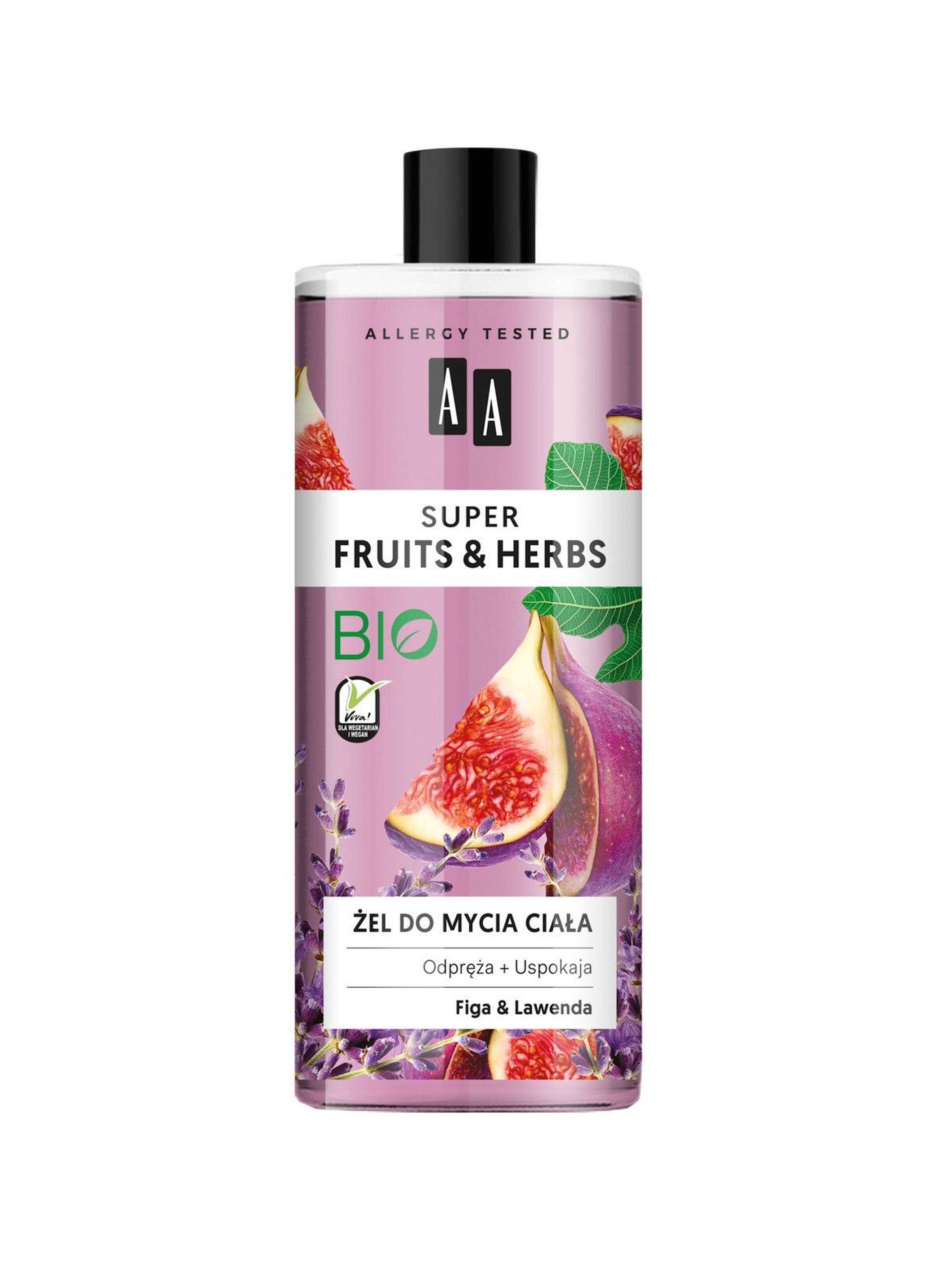 AA Super Fruits&Herbs żel do mycia ciała figa&lawenda 500 ml