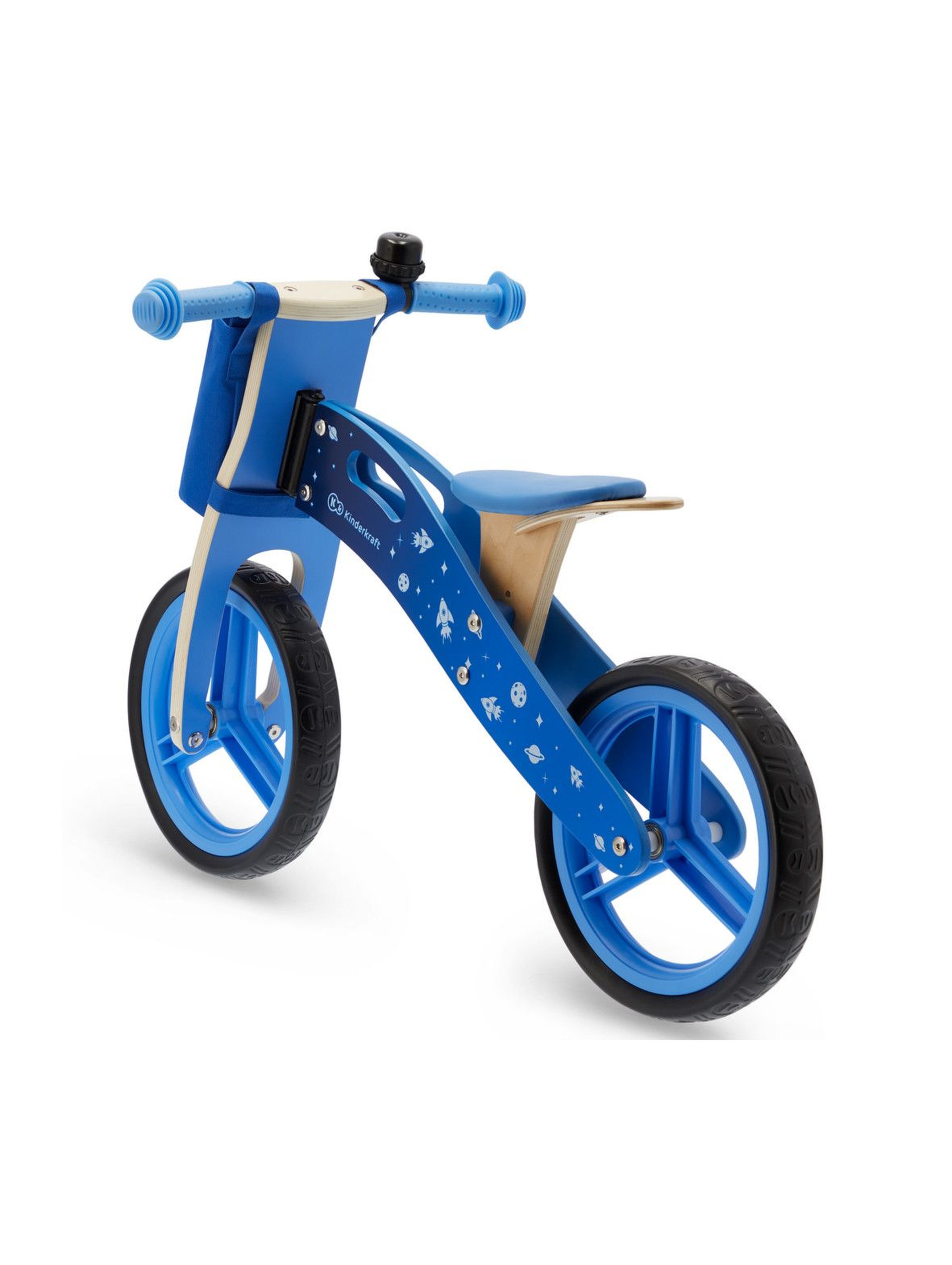 Rowerek biegowy Runner Galaxy niebieski z akcesoriami Kinderkraft