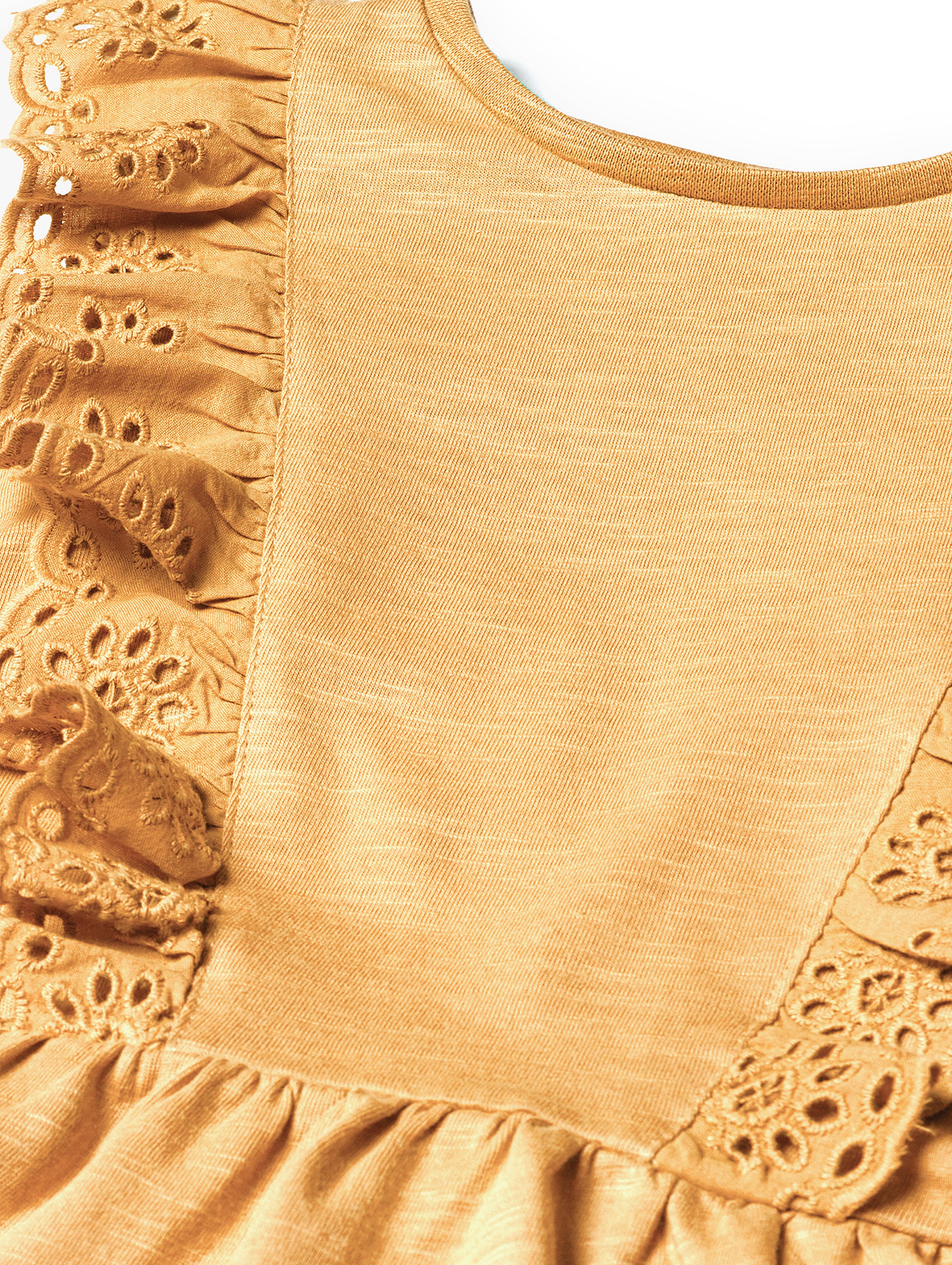 Sukienka niemowlęca bawełniana na lato z haftowaną falbanką