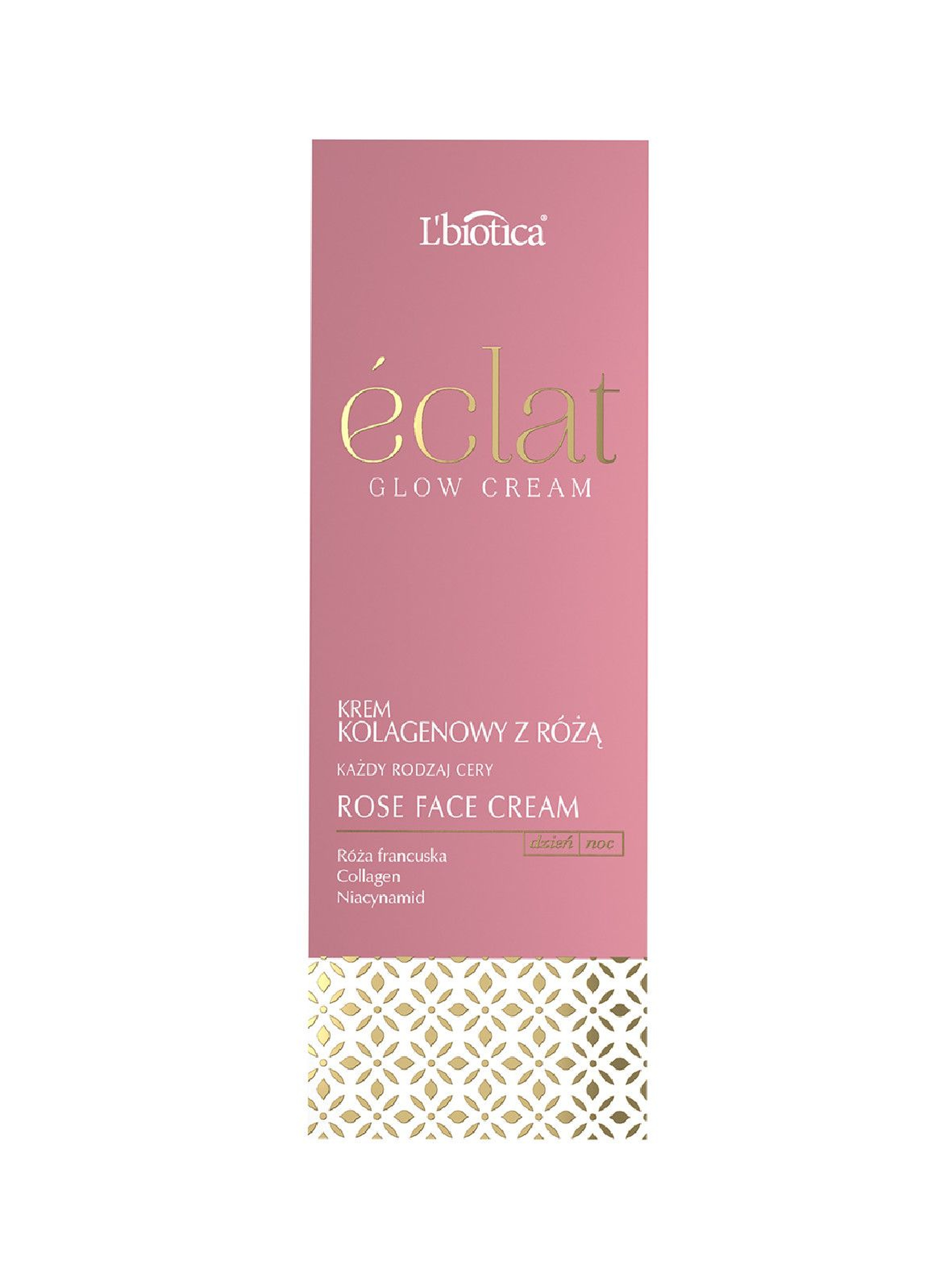L'biotica Eclat Glow Cream Krem Kolagenowy z Różą Francuską i Niacynamidem 50 ml