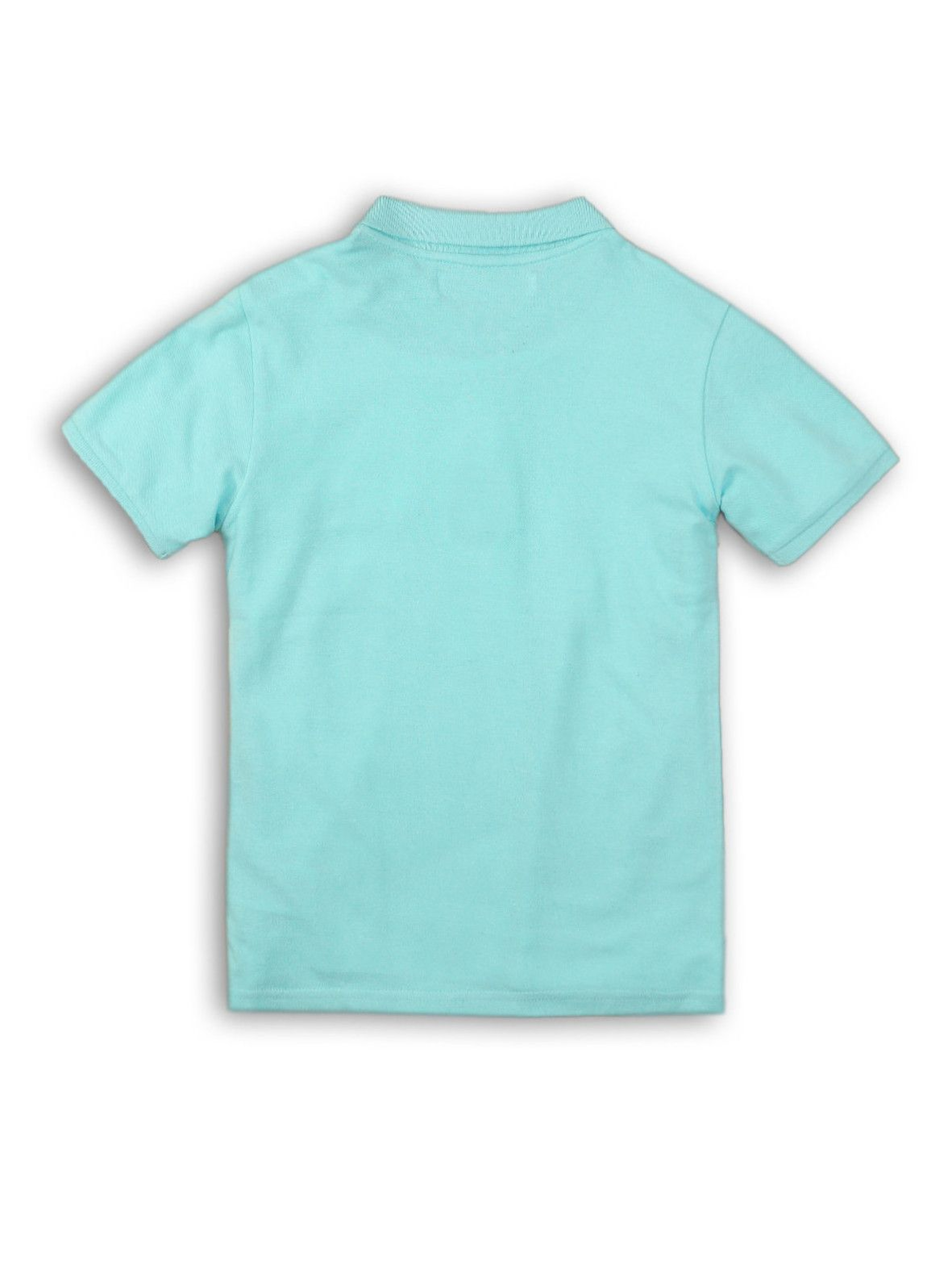 T-shirt z kołnierzykiem nibieski