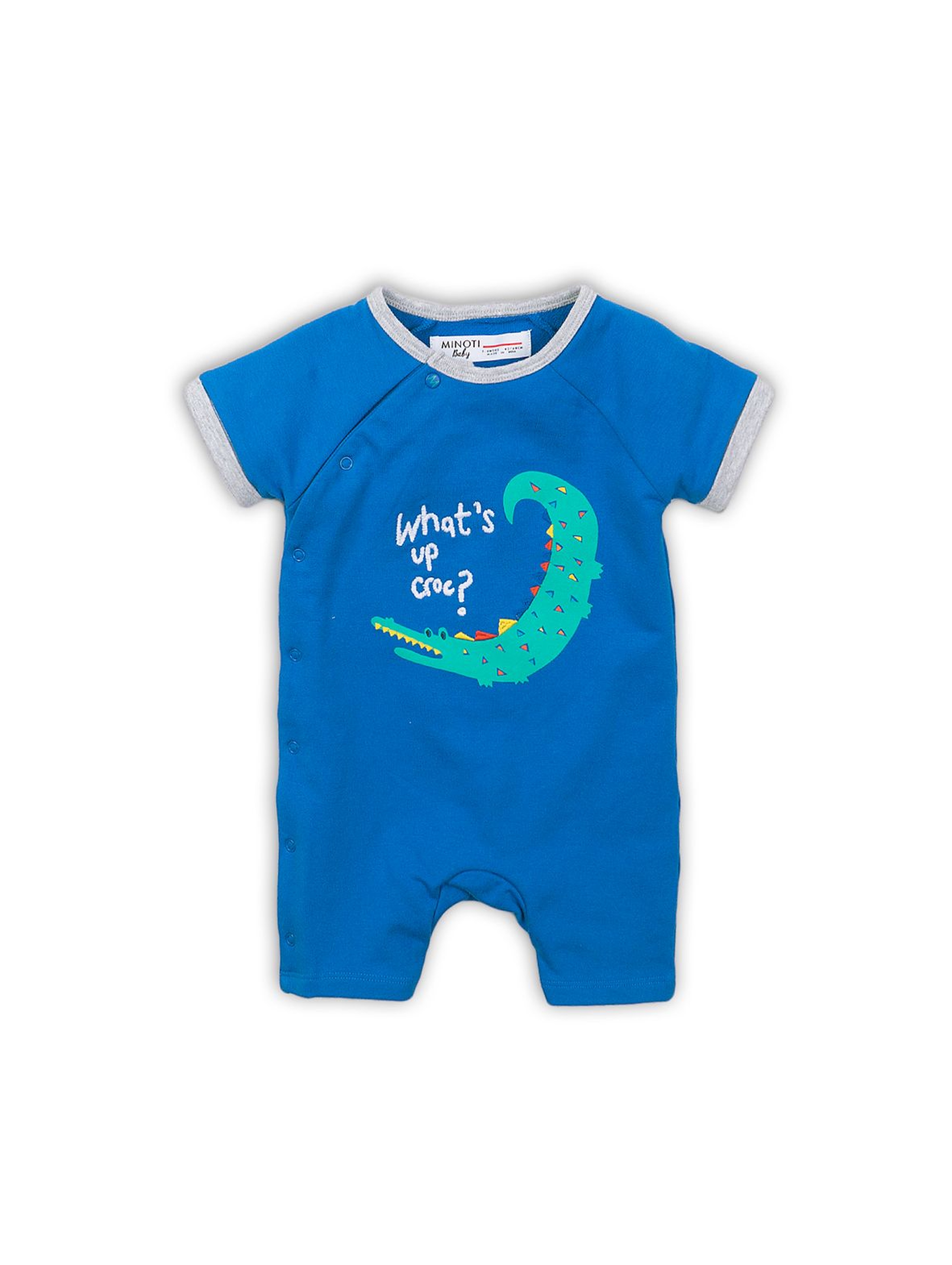 Pajac niemowlęcy z krokodylem - niebieski