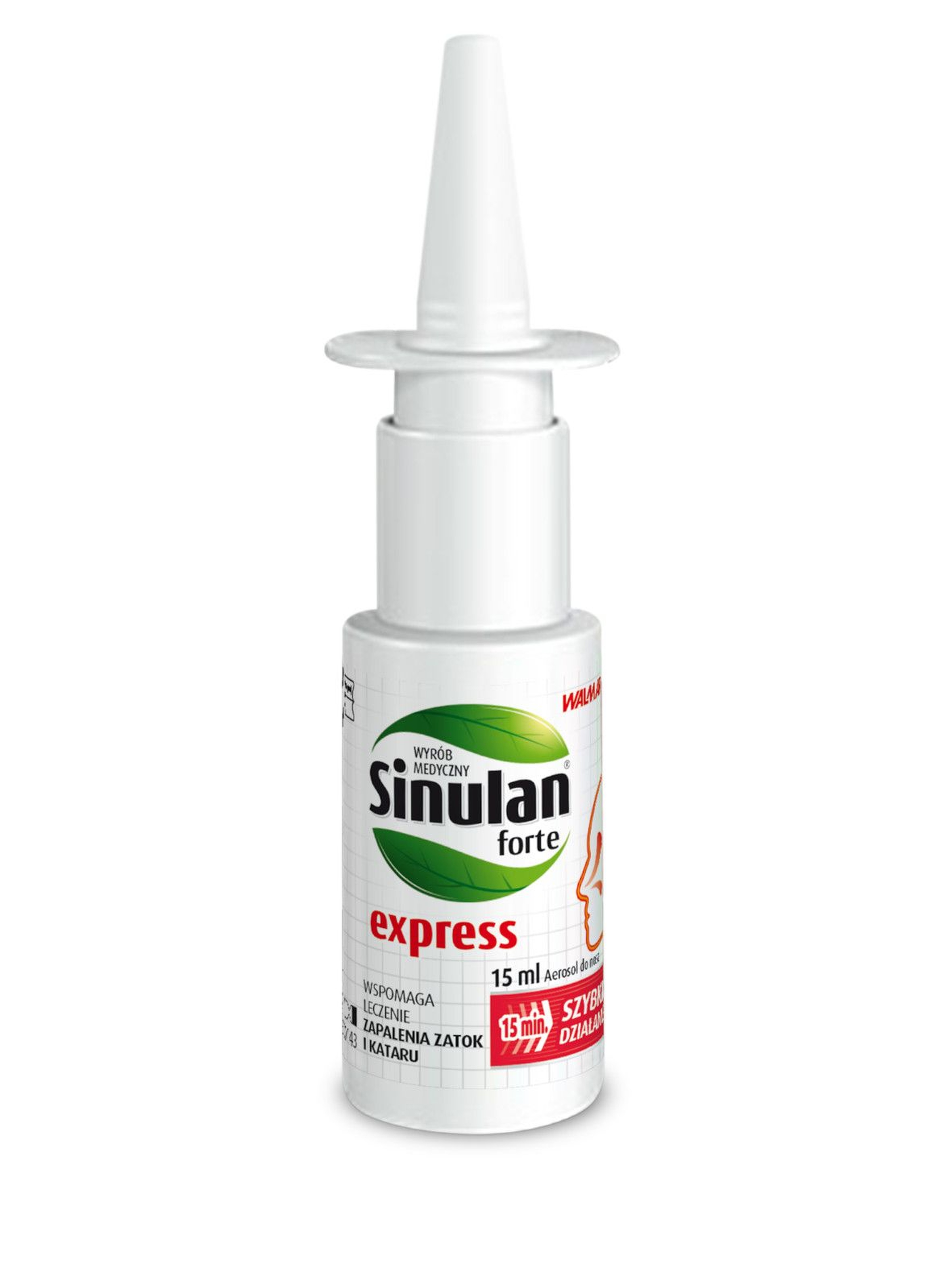 Sinulan express forte spray do nosa - zapalenie zatok i katar 15 ml wiek 12+