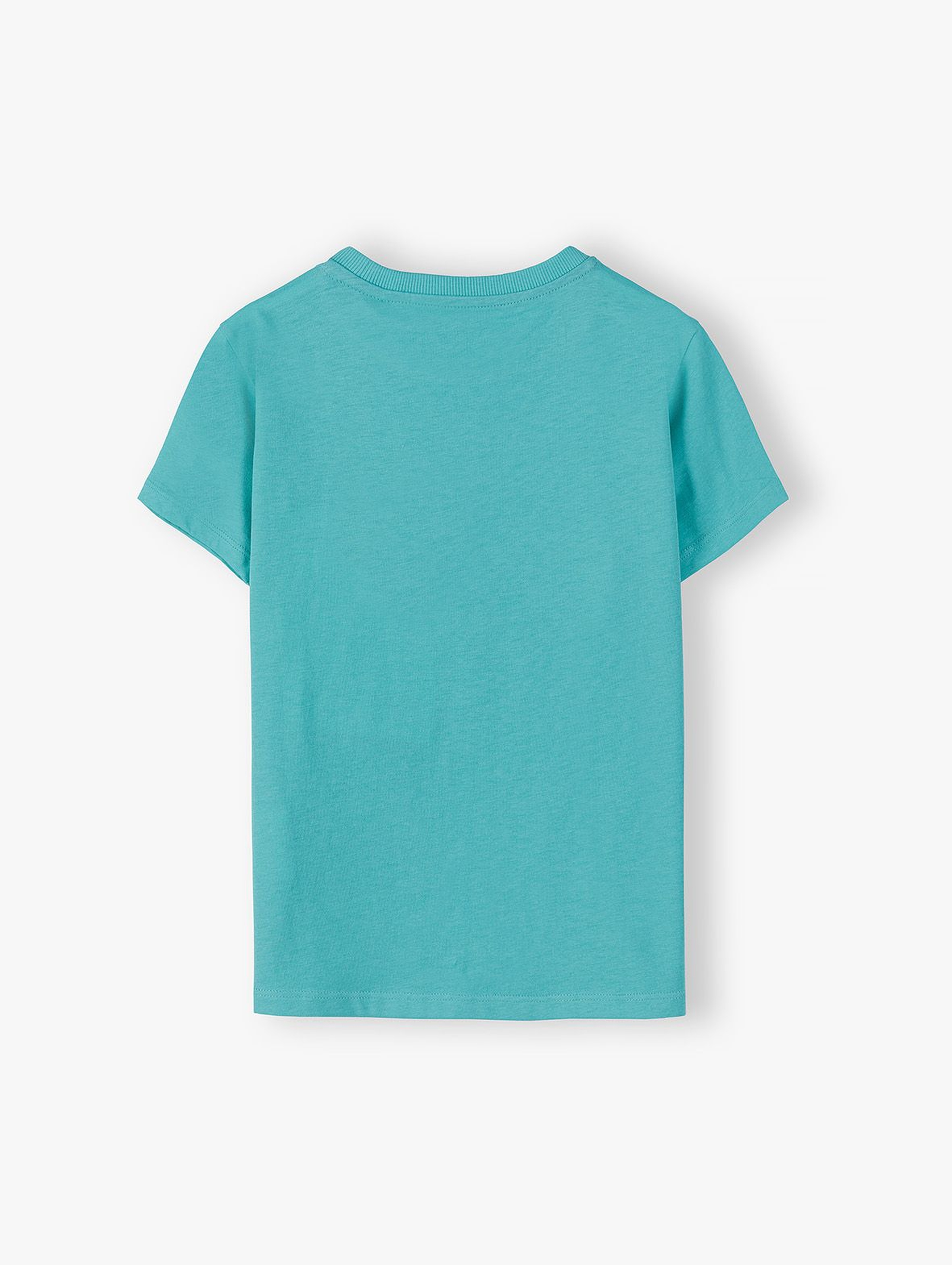 Dzianinowy T-shirt dla chłopca z miękkim nadrukiem - zielony