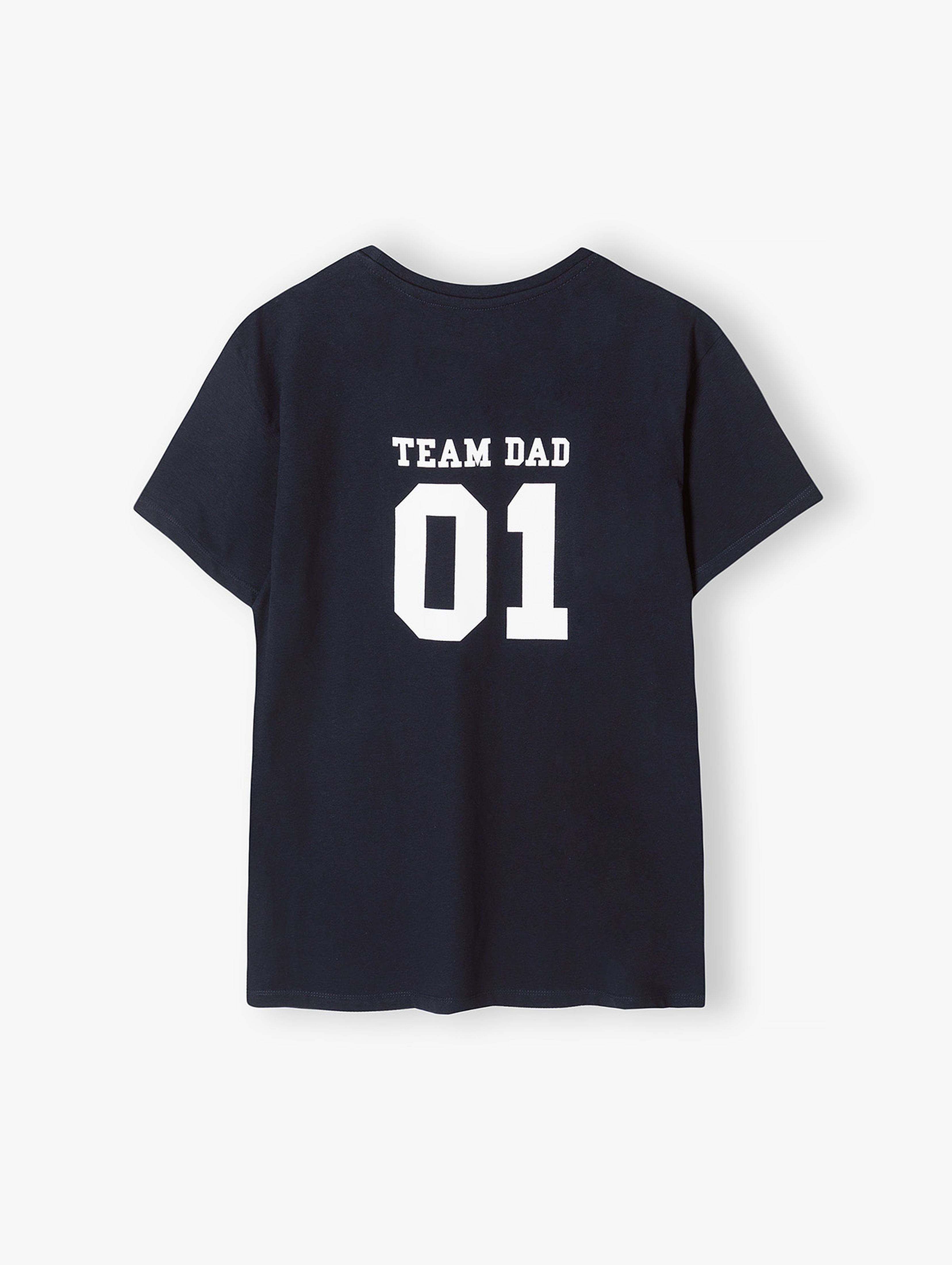 T-shirt męski z napisem Team Dad granatowy
