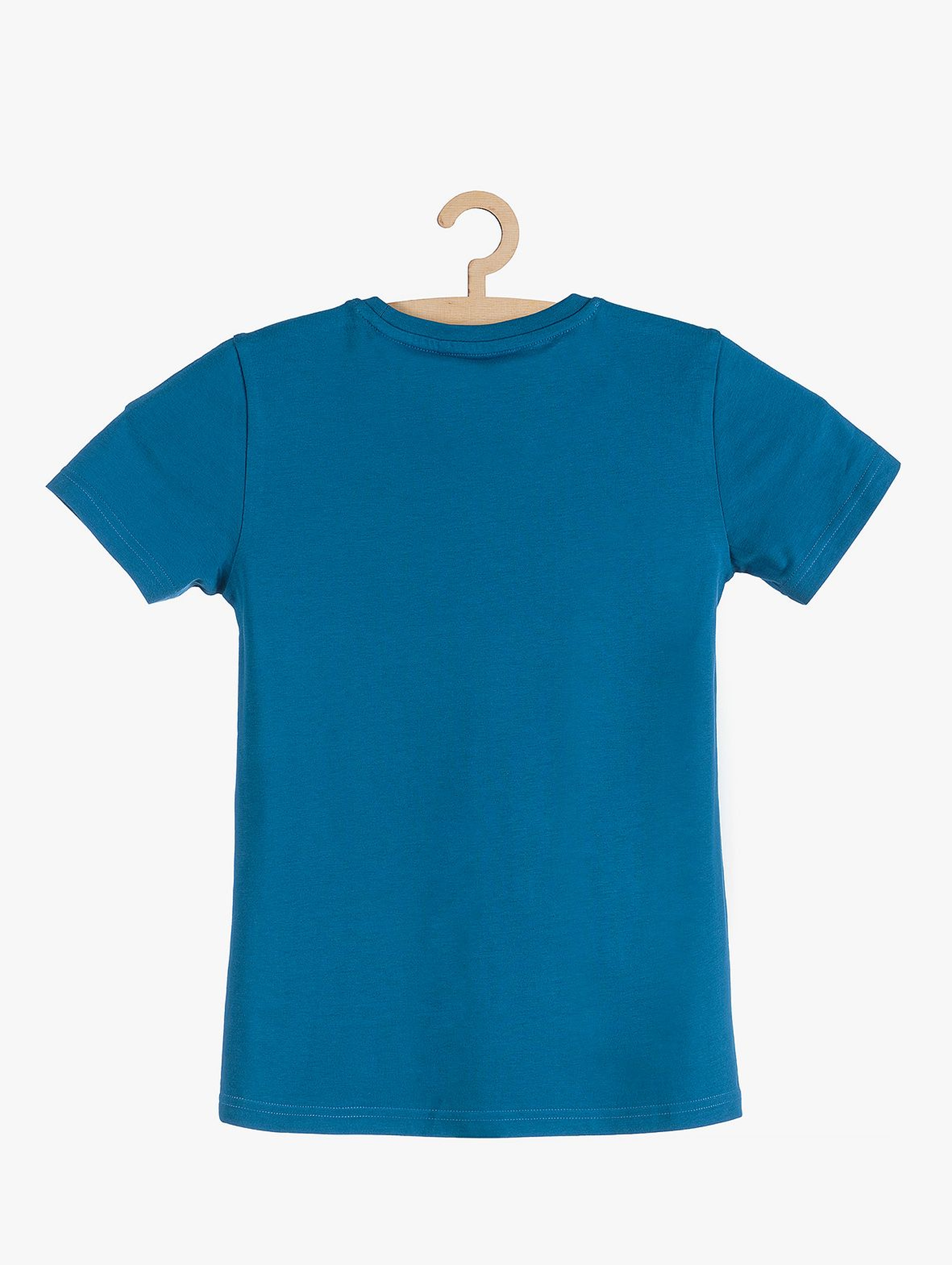 T-shirt chłopięcy niebieski z napisami