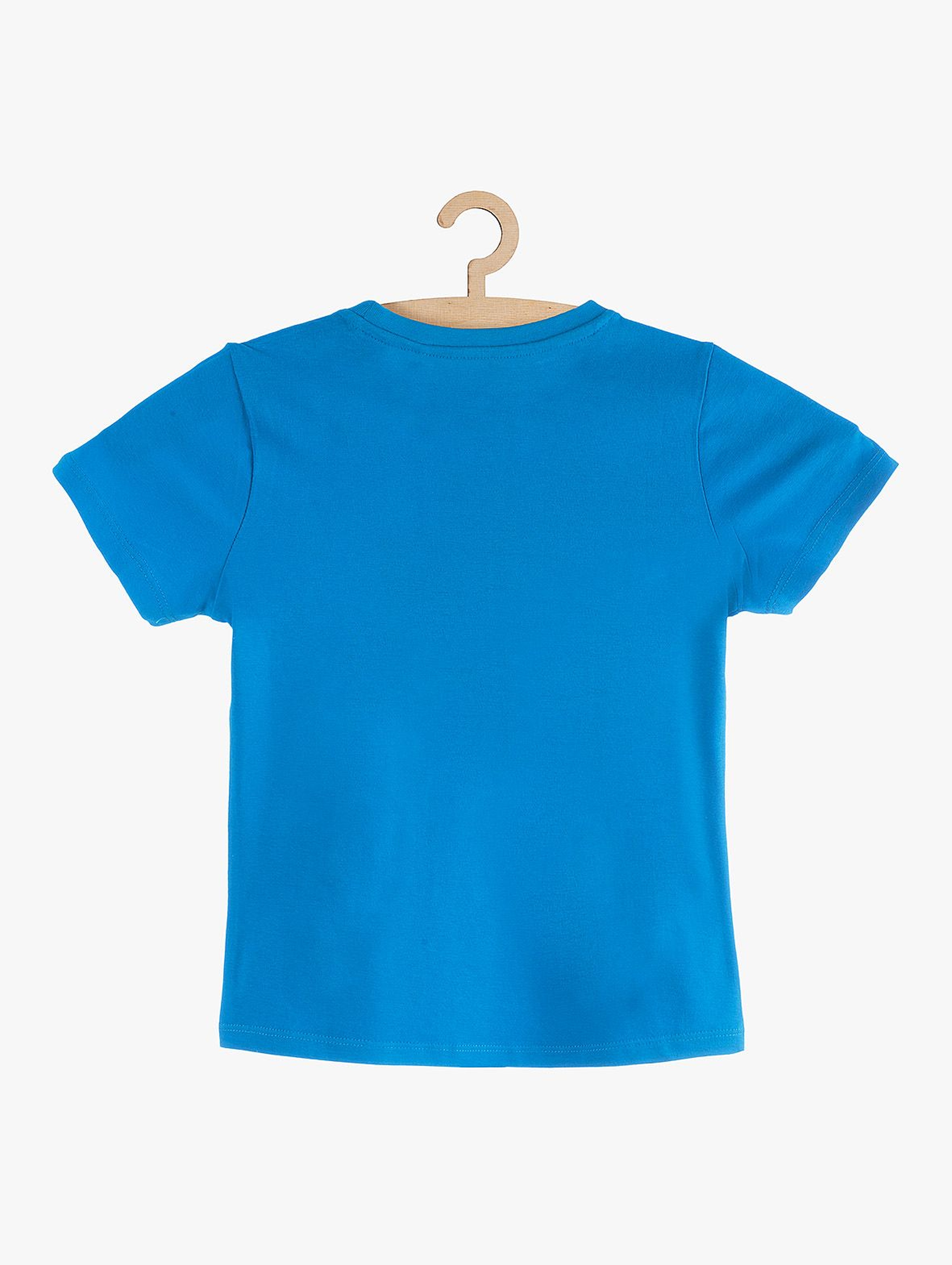 T-Shirt chłopięcy niebieski z nadrukiem