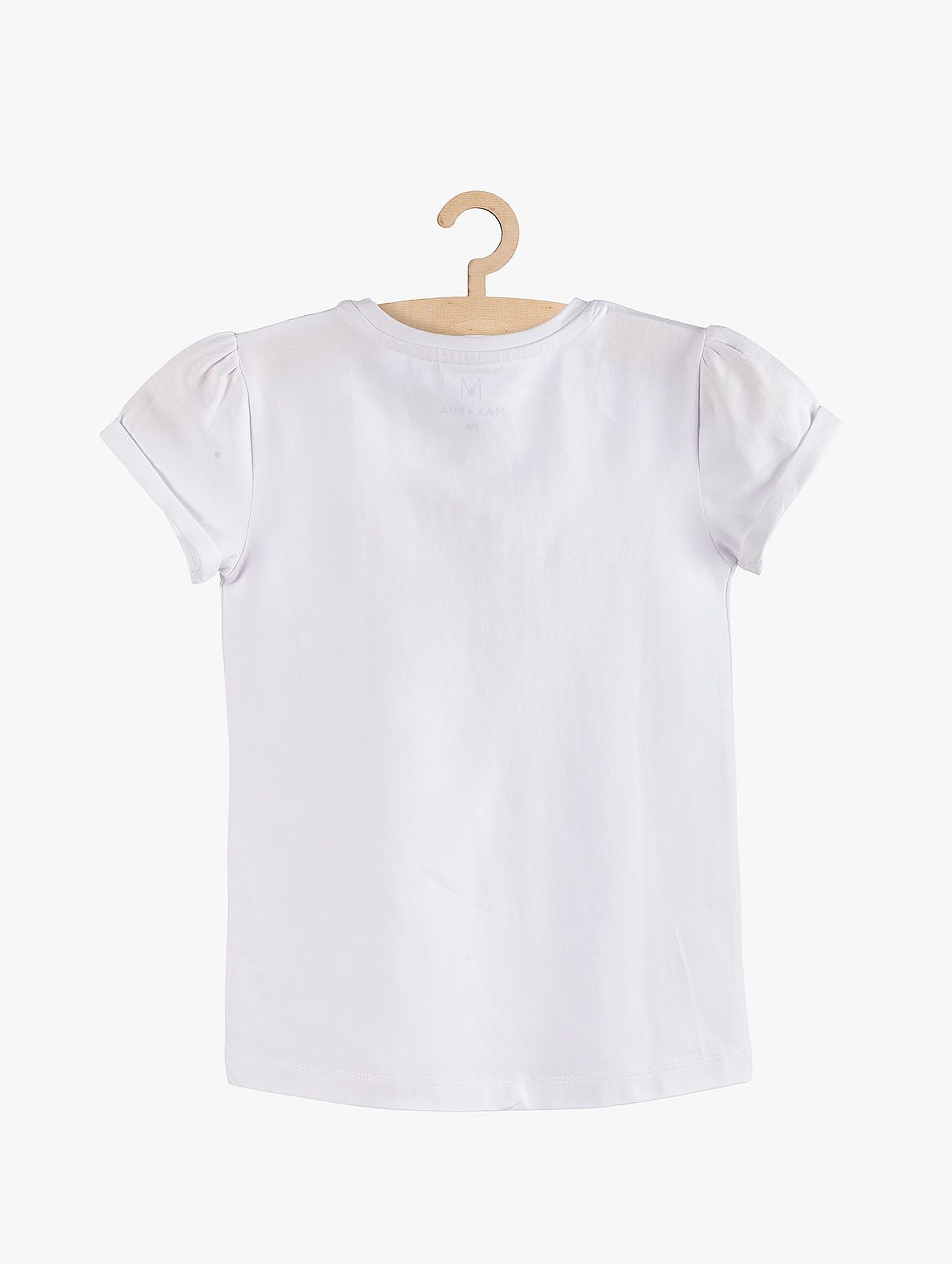 Elegancki t-shirt dla dziewczynki z aplikację 3D- biały