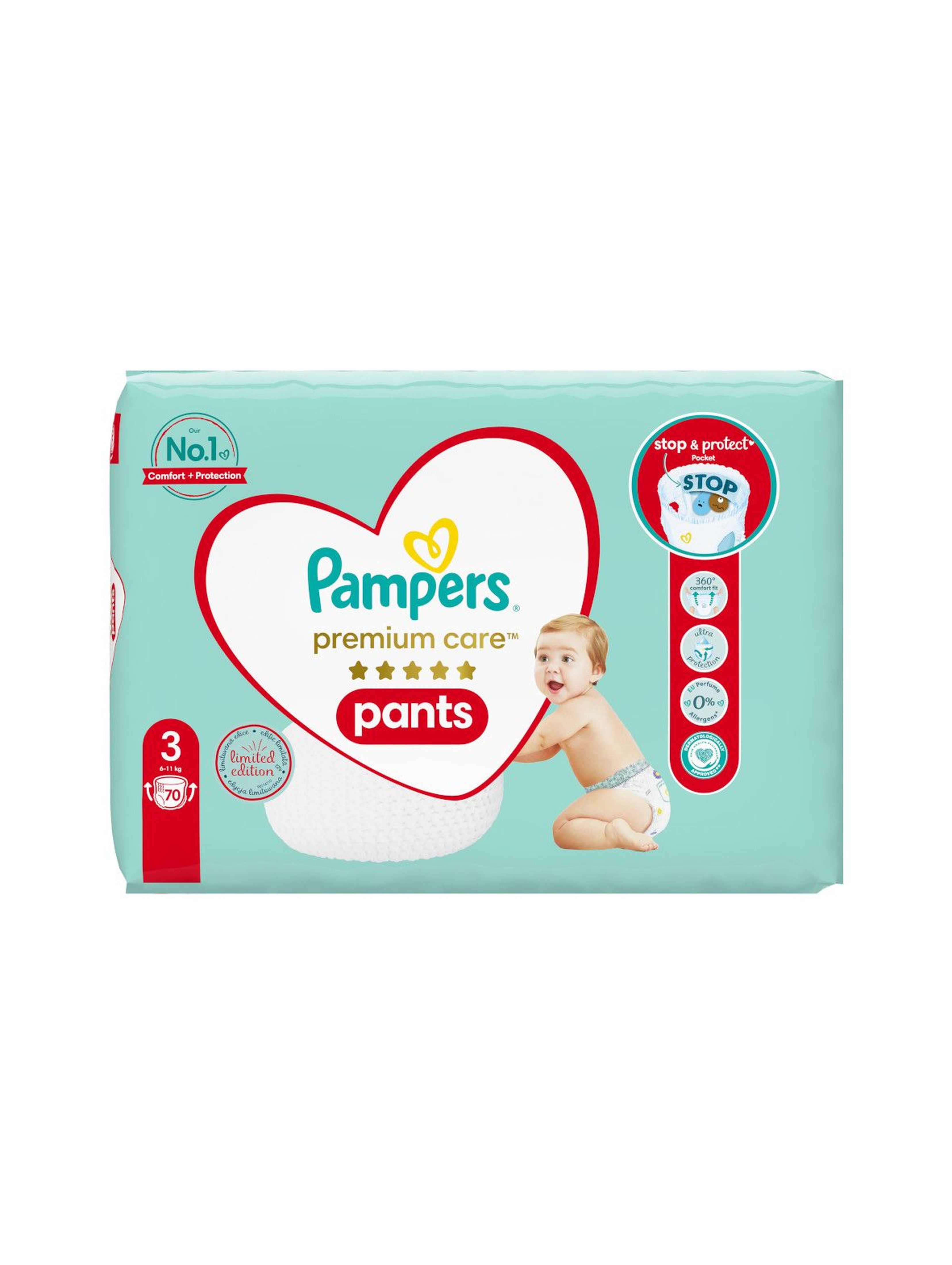 Pampers Premium Care Pants rozm 3, 70 szt pieluchomajtek