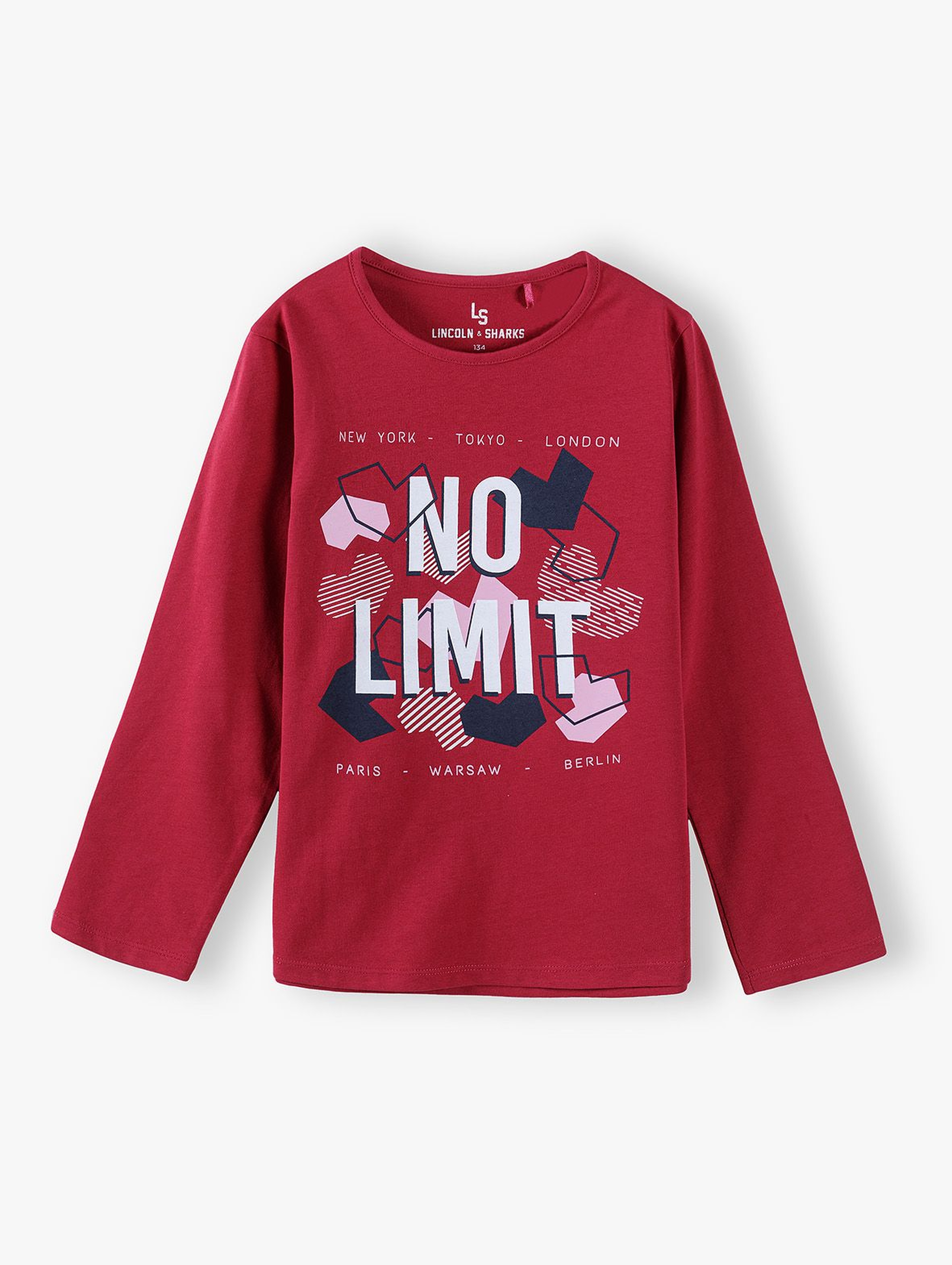 Bawełniana bluzka dziewczęca z napisem No Limit