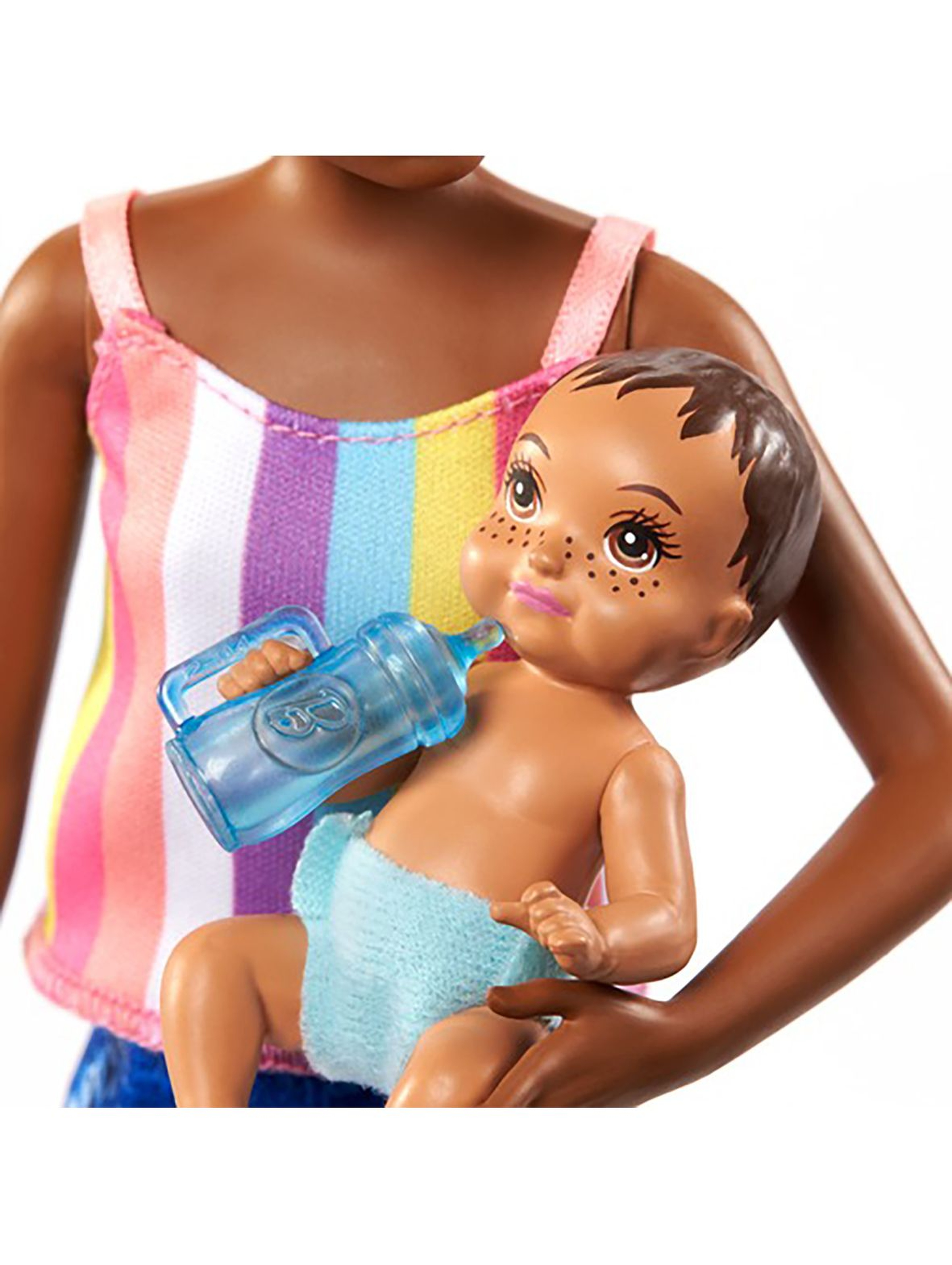 Barbie Opiekunka Lalka brunetka + bobas + akcesoria wiek 3+