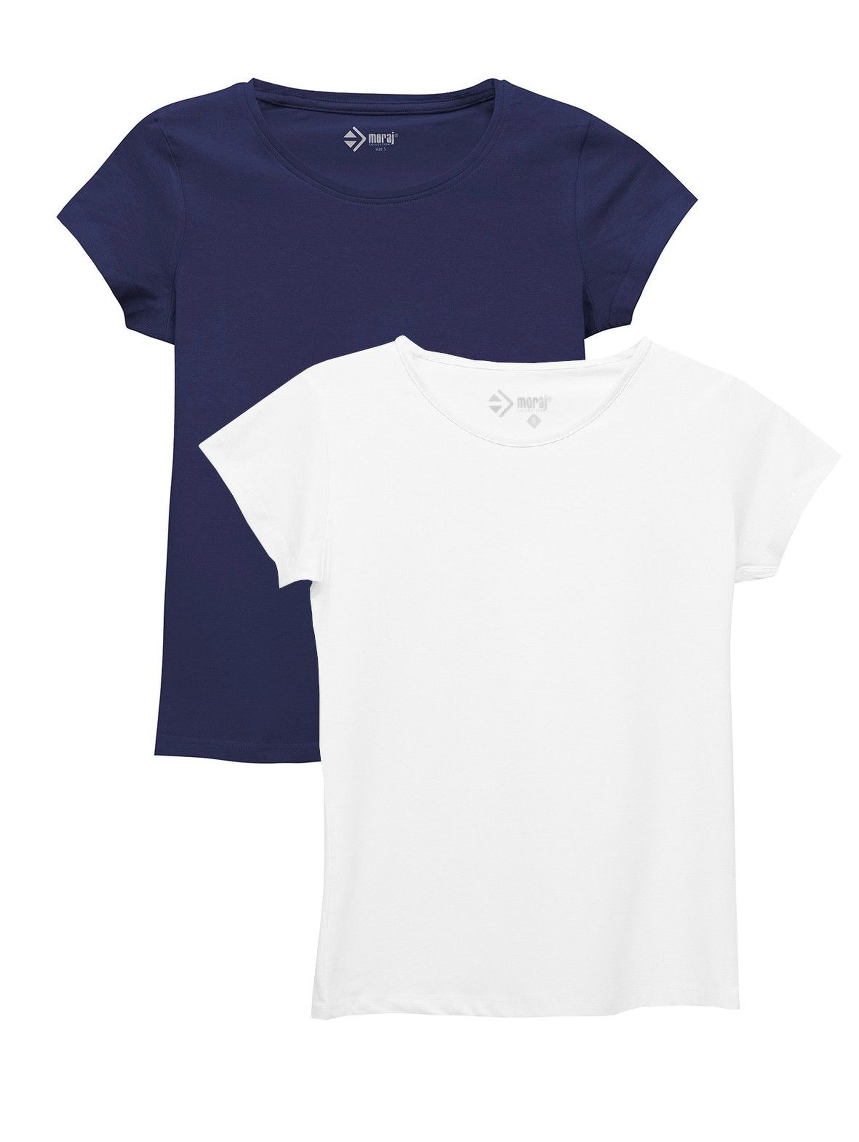 T-shirt damski biały i granatowy 2pak