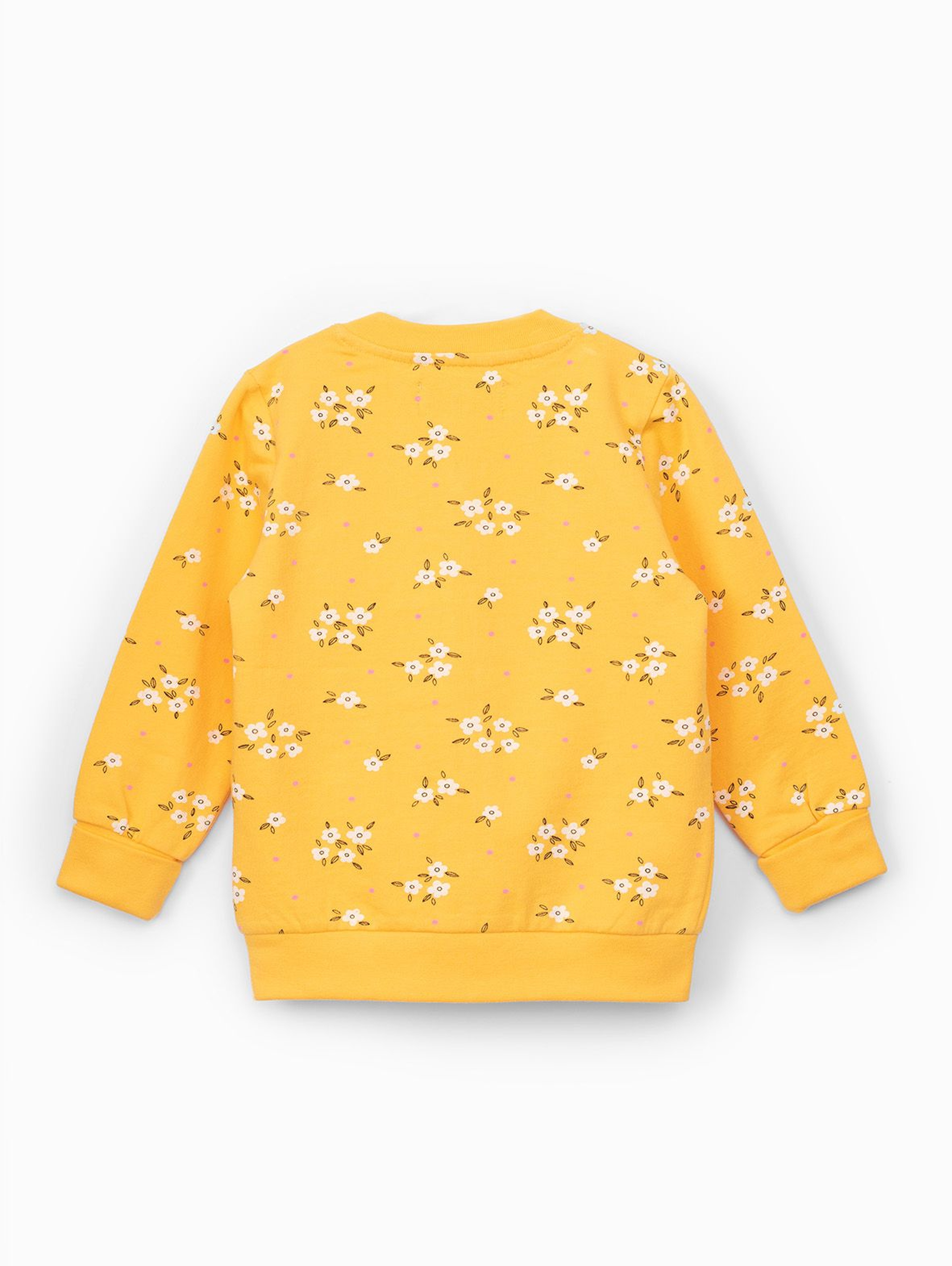 Bluza dresowa dziewczęca żółta w kwiatki