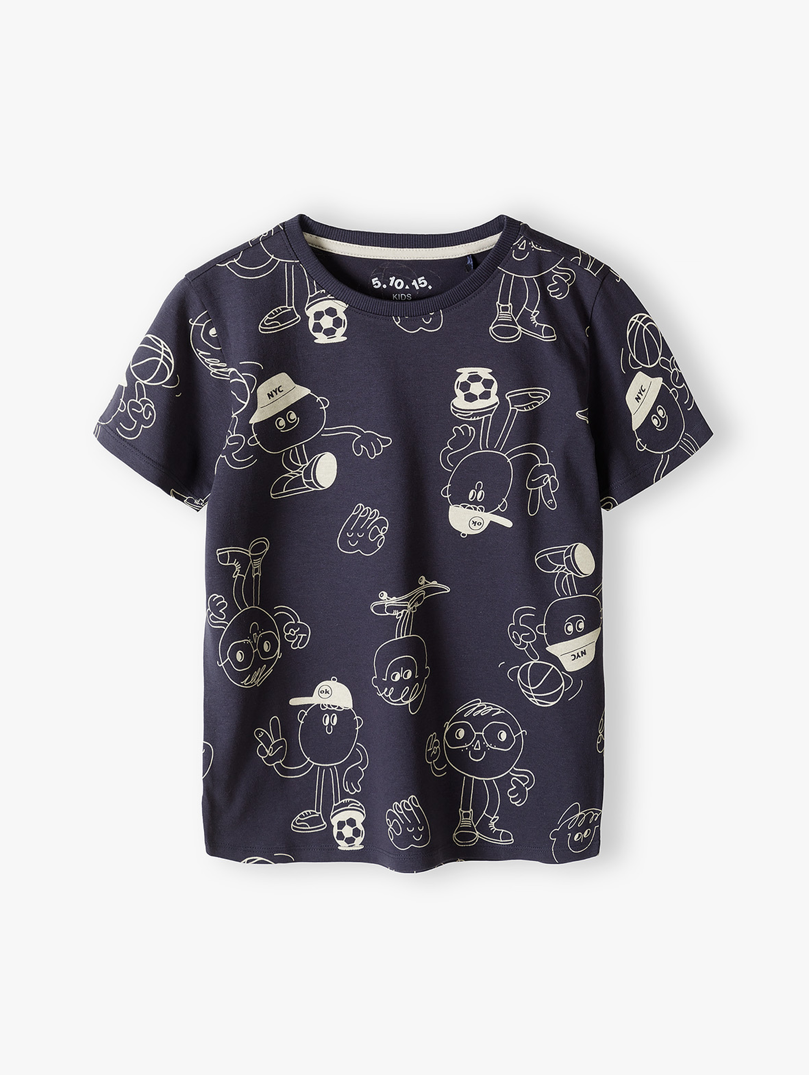 Bawełniany t-shirt dla chłopca z nadrukami - 5.10.15.