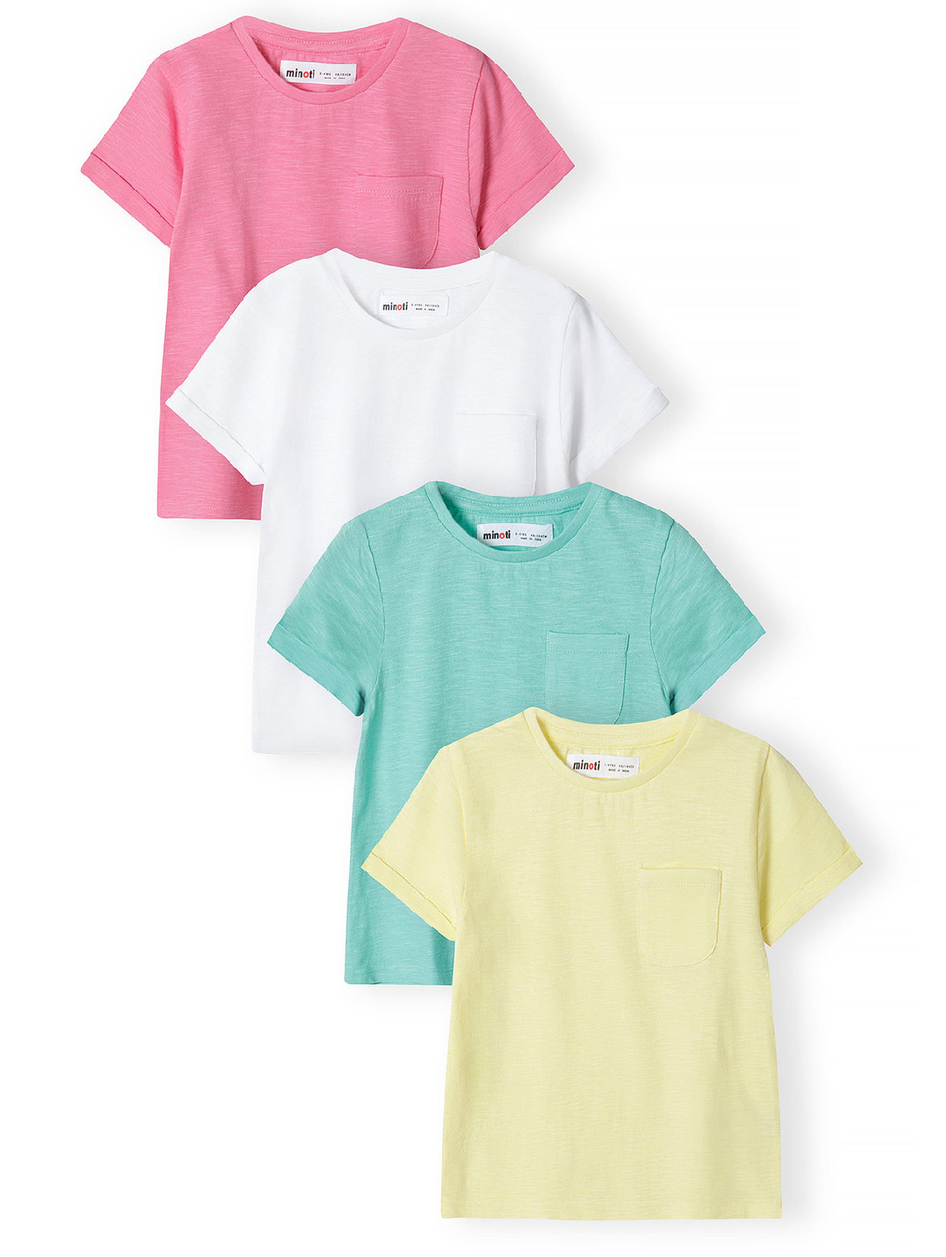 T-shirt bawełniany dla dziewczynki 4-pak basic