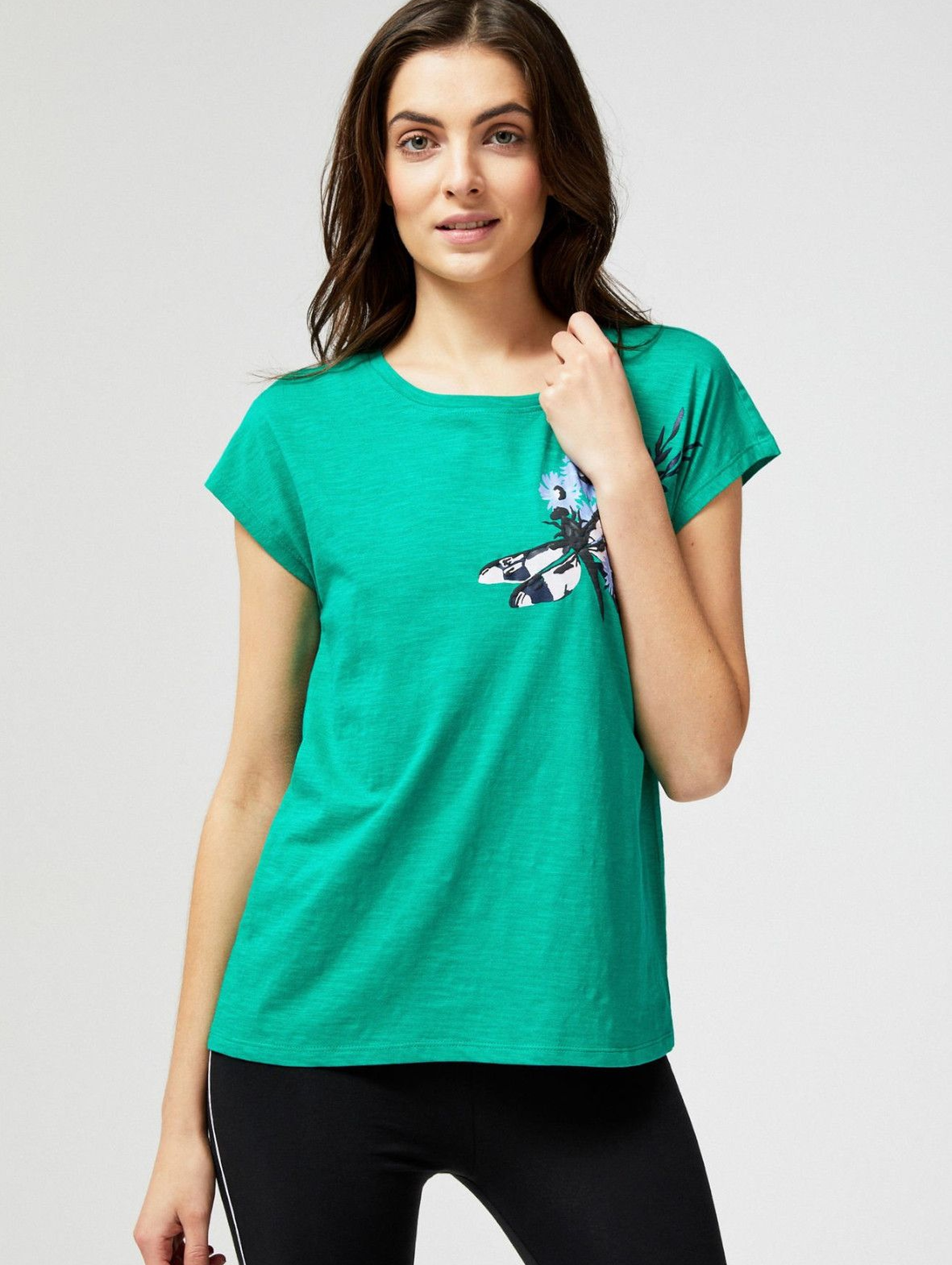 T-shirt damski bawełniany zielony