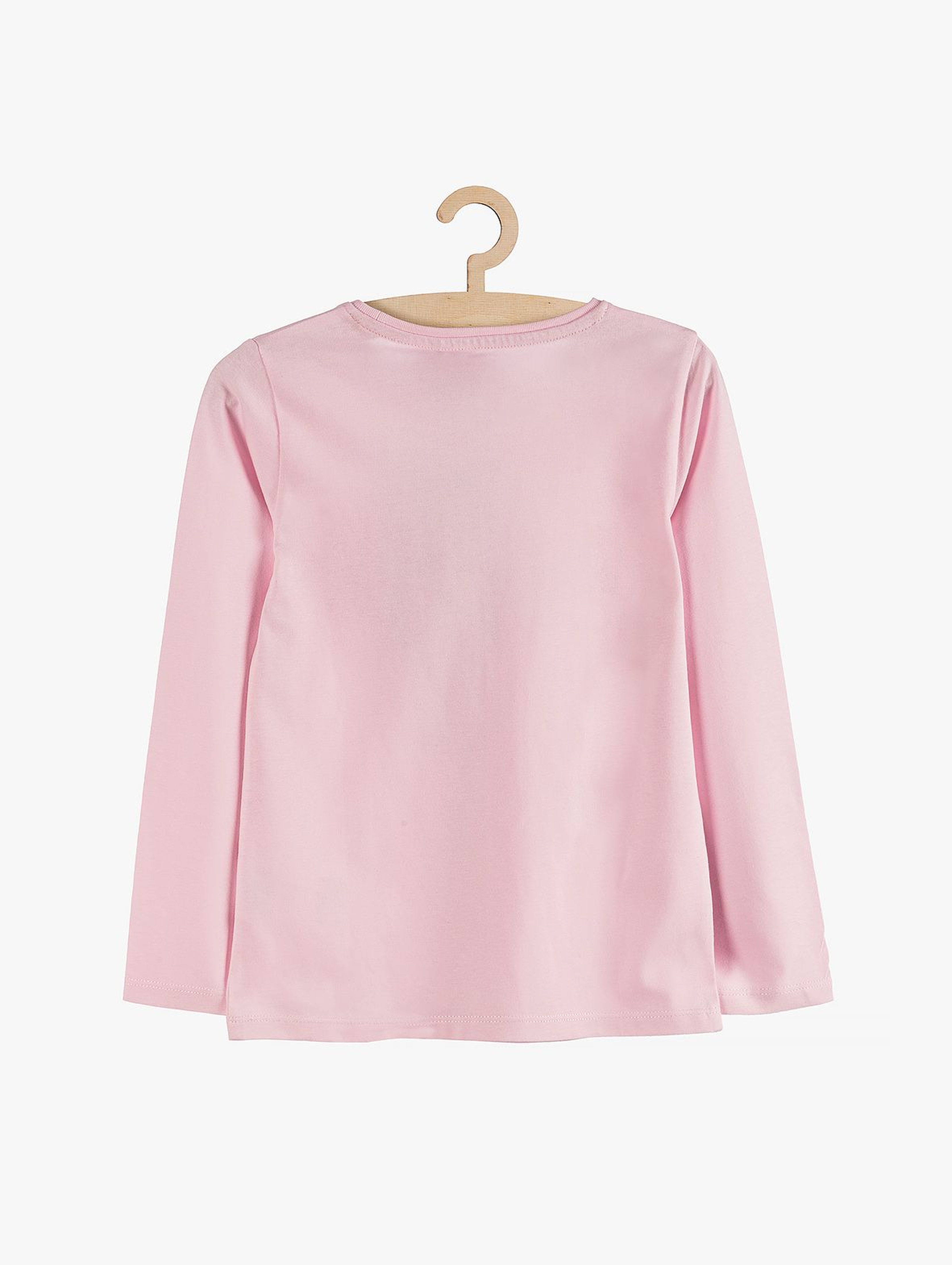Różowa bawełniana bluzka z kieszonką dla dziewczynki