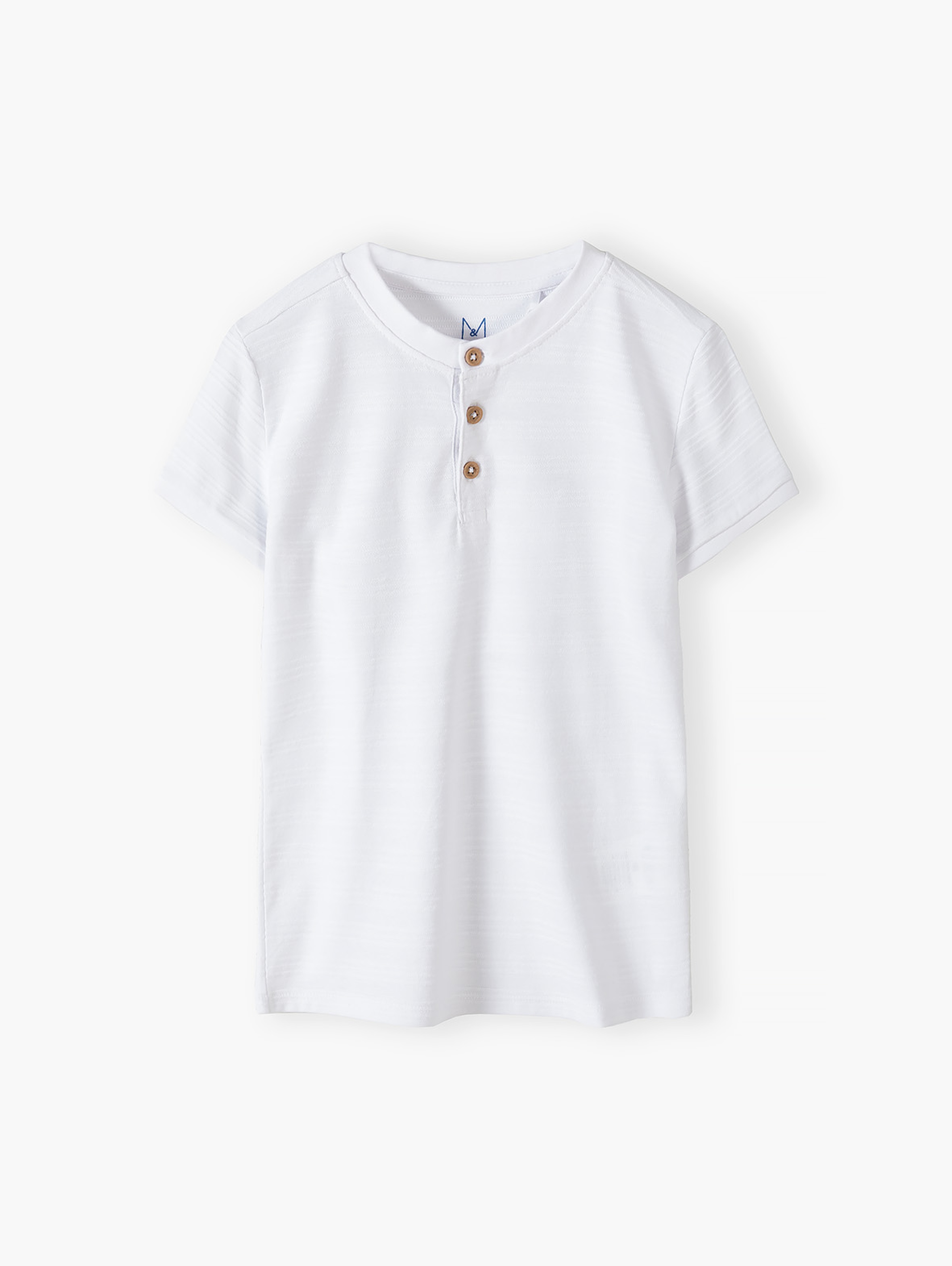 Biały elegancki t-shirt bawełniany dla chłopca