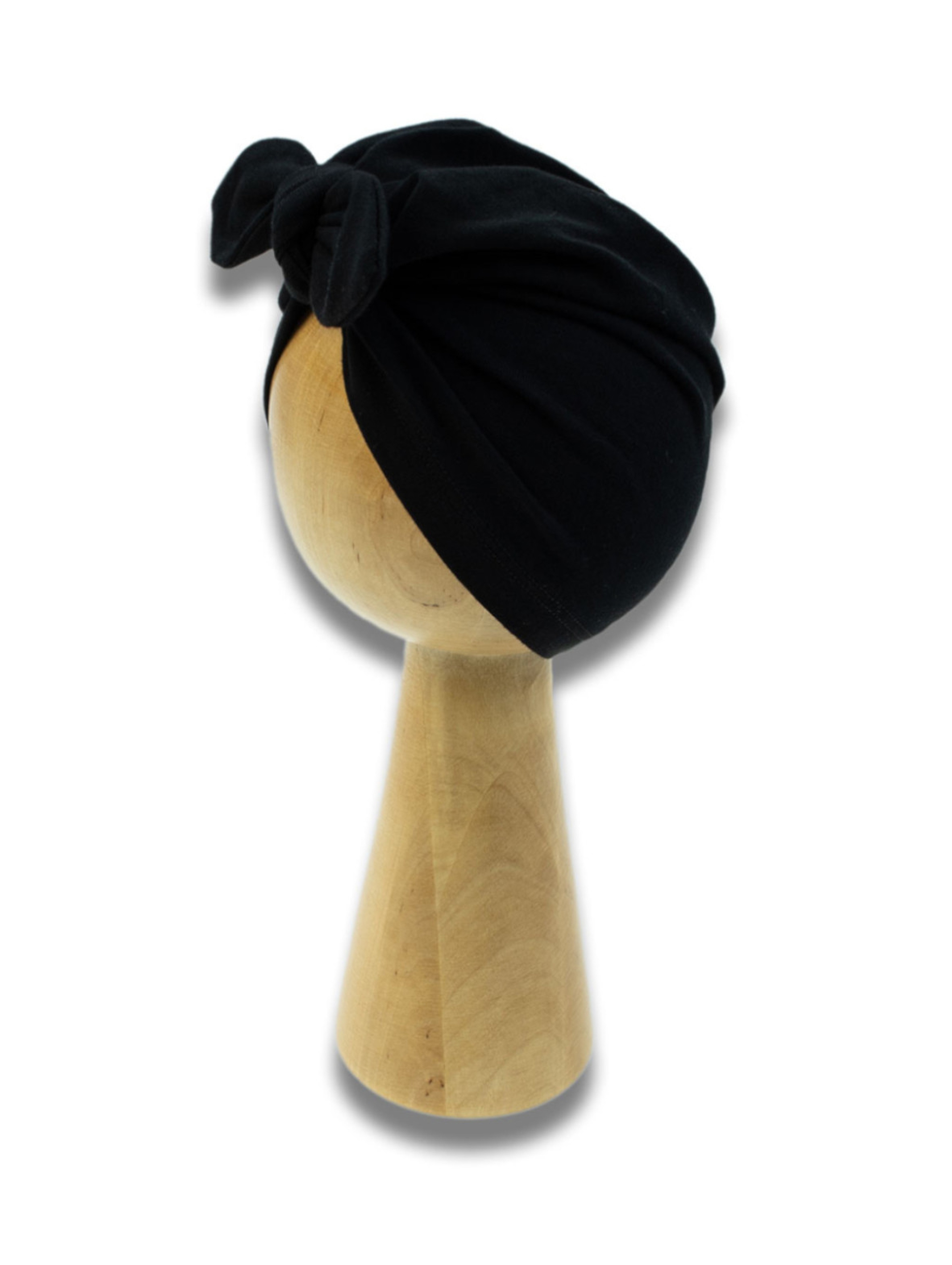 Czapka bawełniana dla dziewczynki typu turban czarna