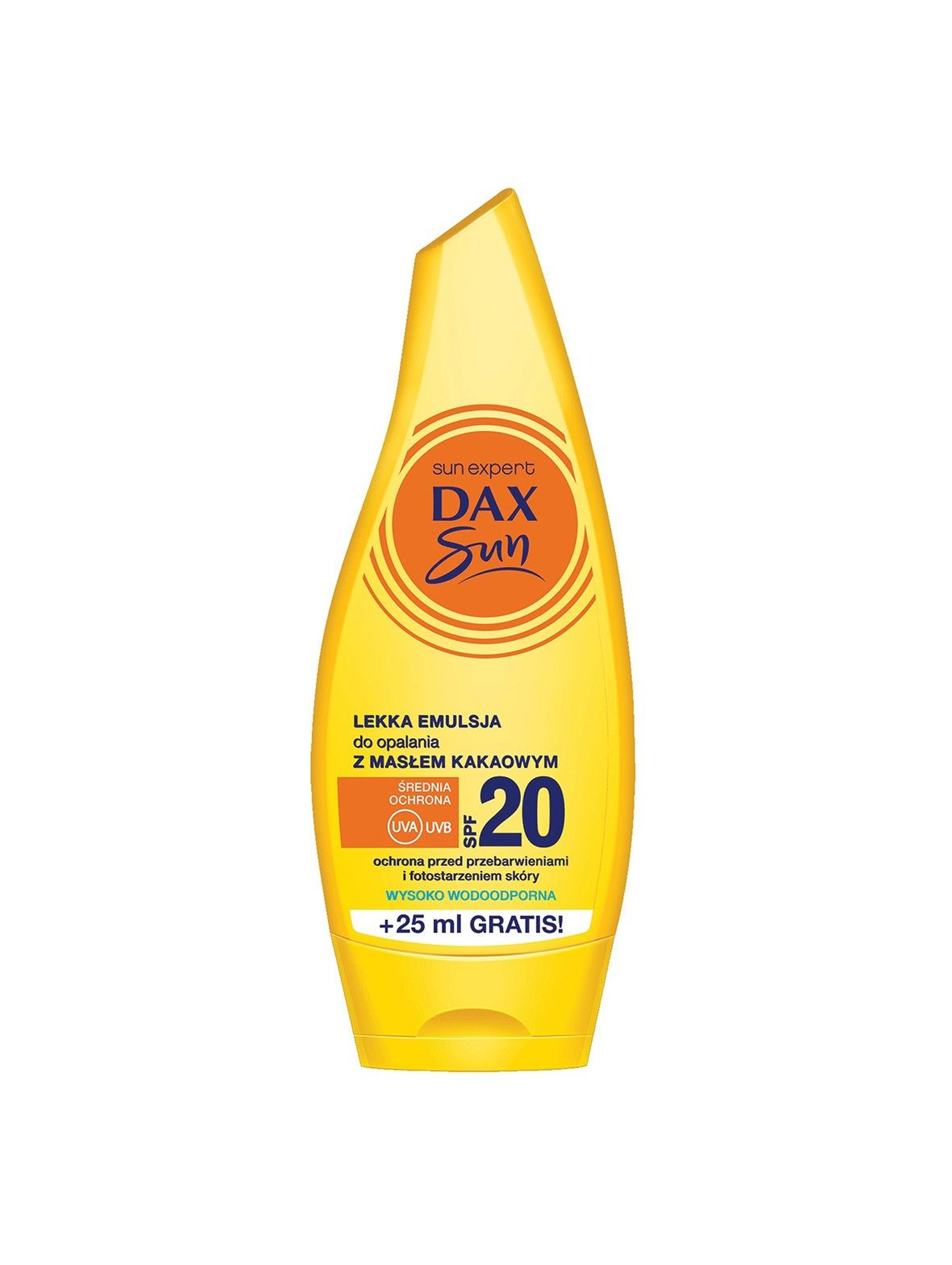 Dax Sun, lekka emulsja do opalania z masłem kakaowym SPF 20, 175 ml