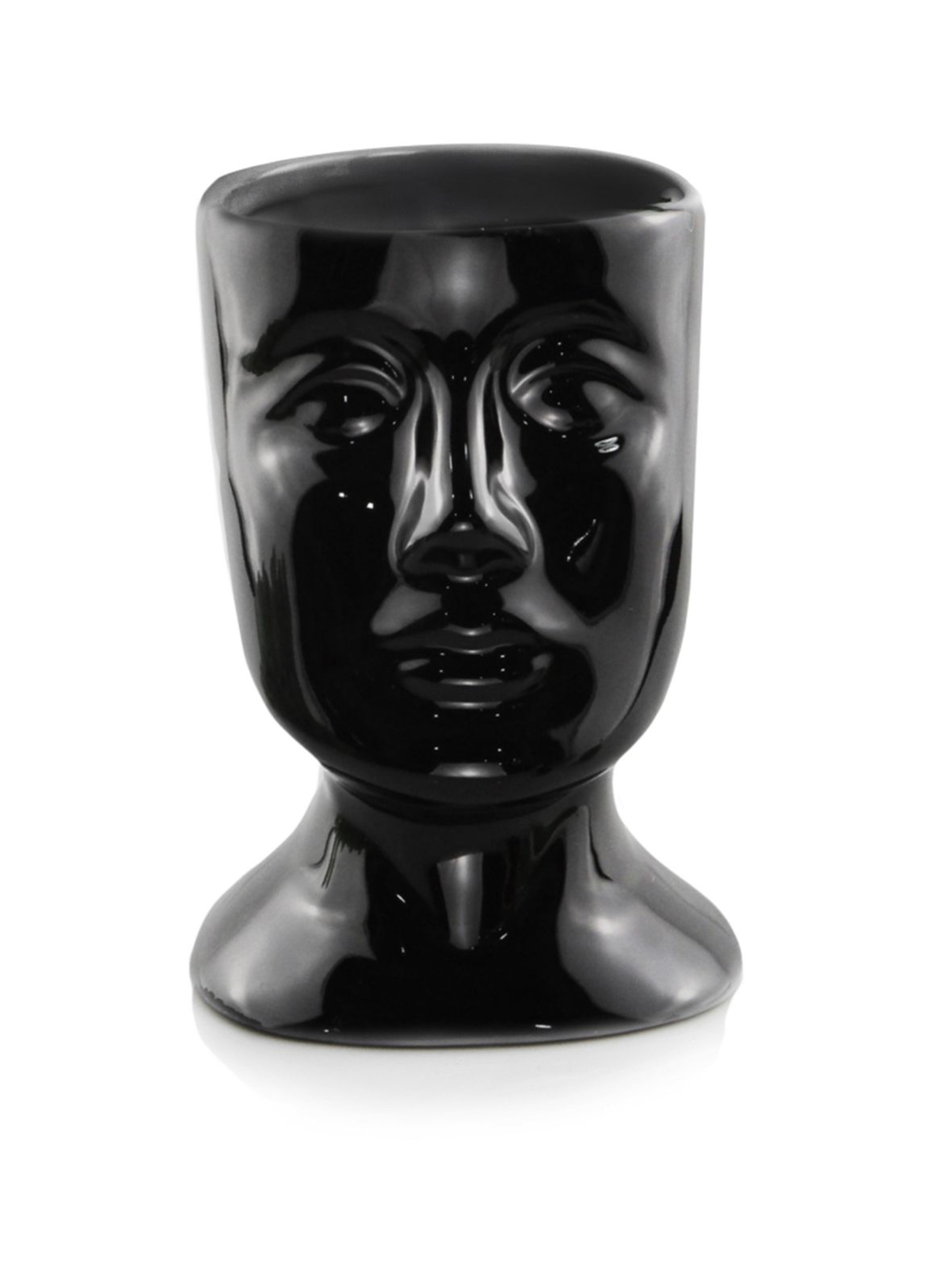 Donica ceramiczna w kształcie głowy - czarny