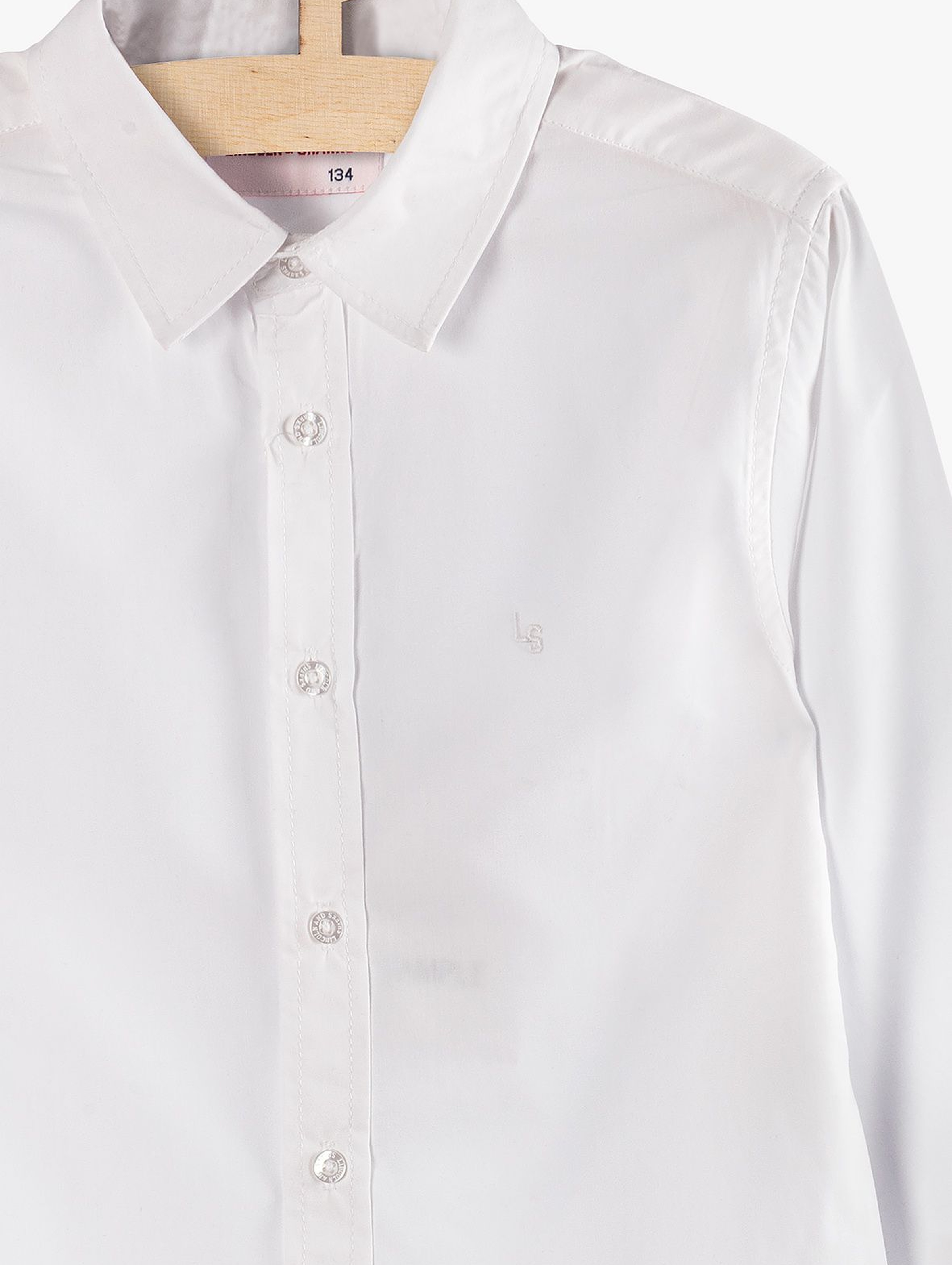 Klasyczna koszula chłopięca z długim rękawem- biała