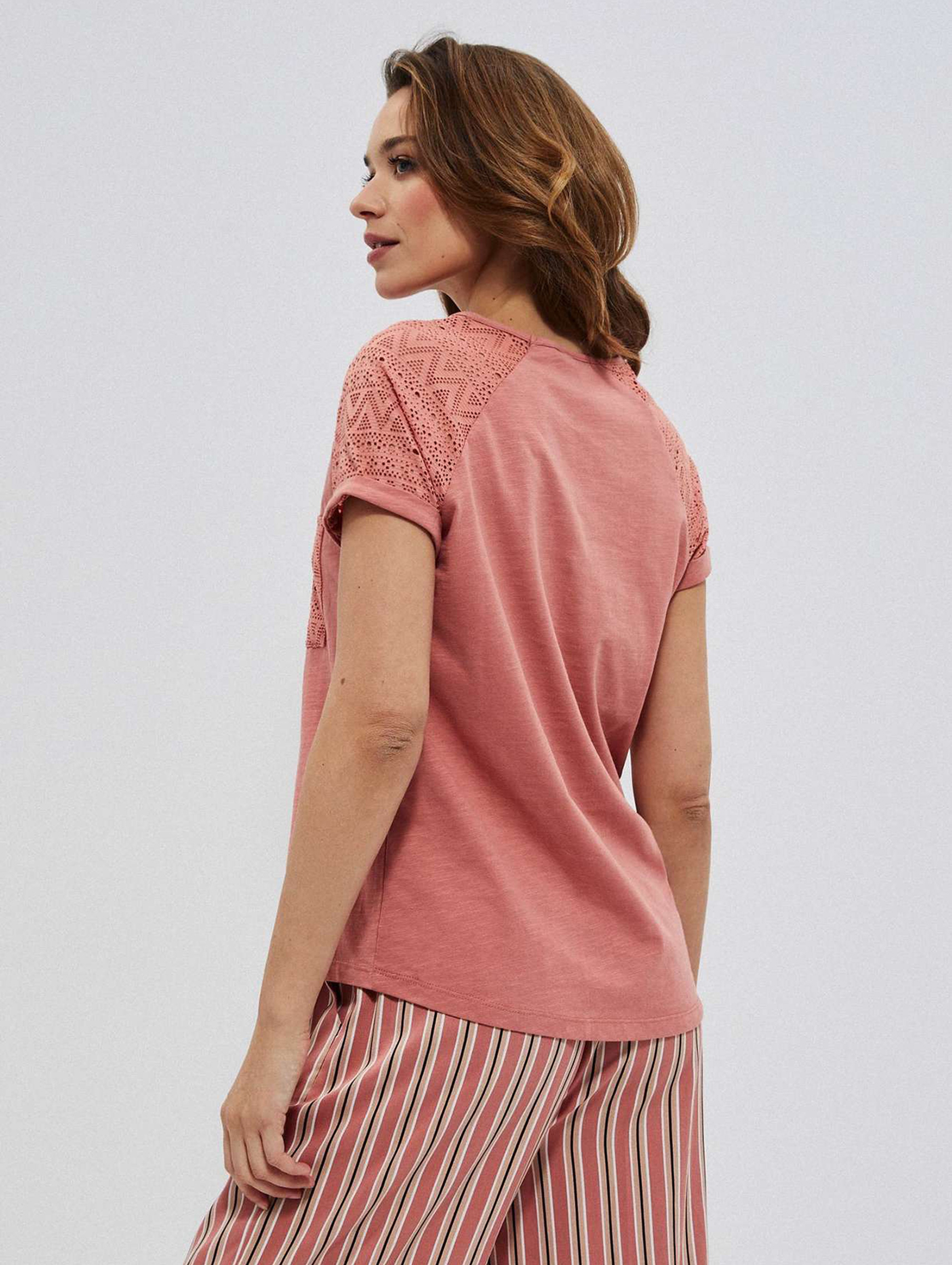 Bawełniany t-shirt damski różowy