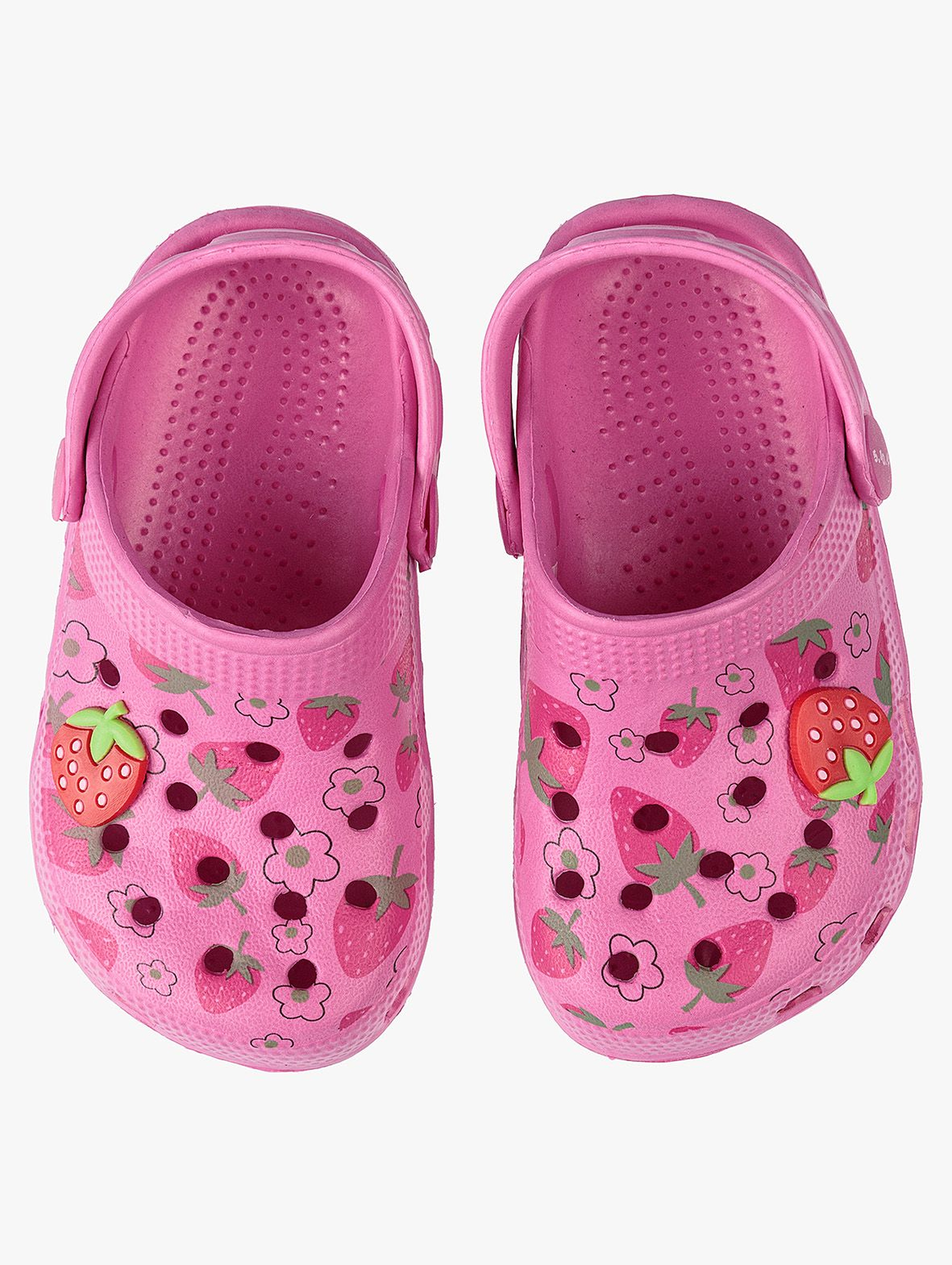 Sandały dziewczęce różowe w truskawki