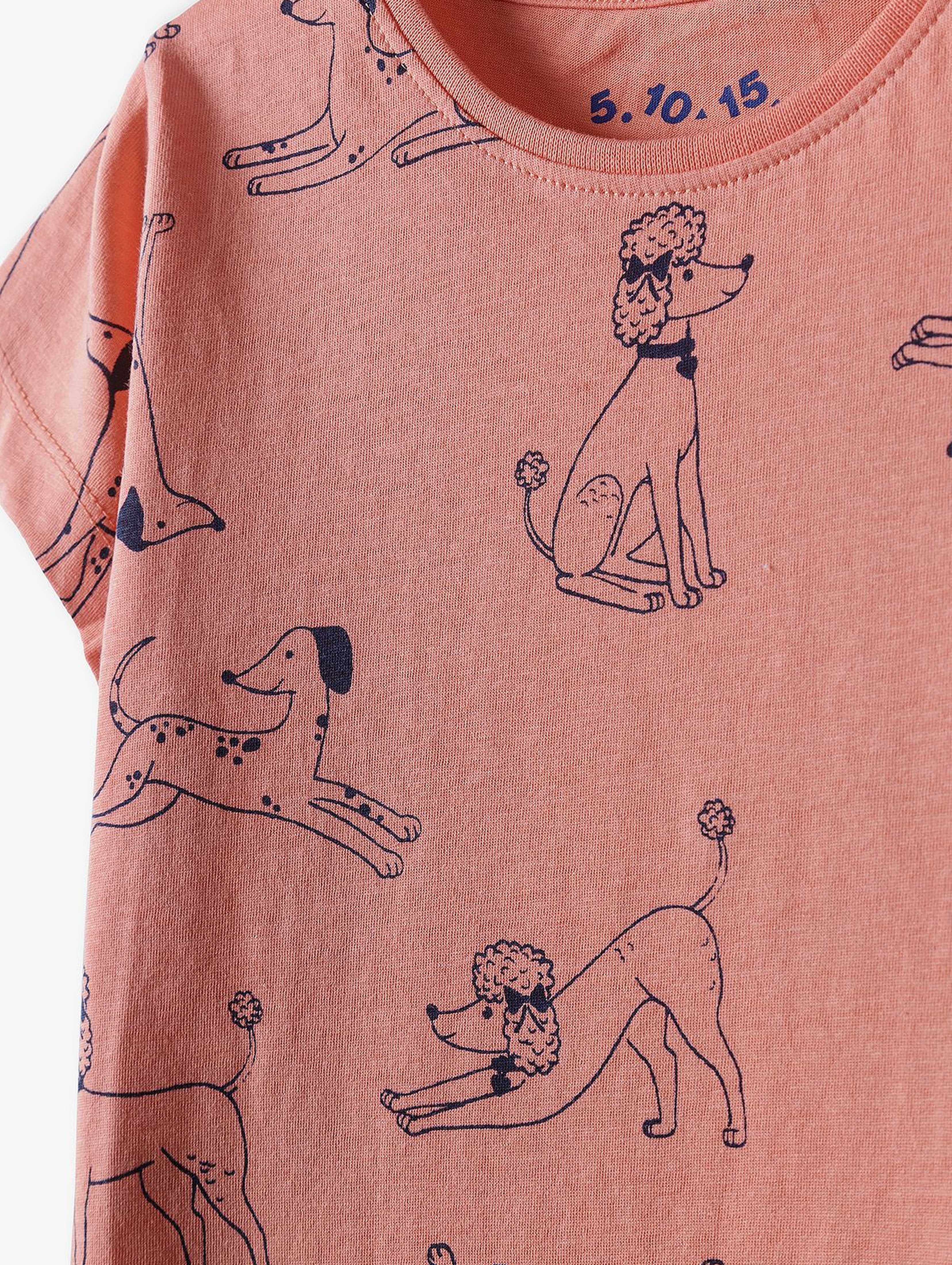 Bawełniana bluzka dziewczęca w pieski- t-shirt