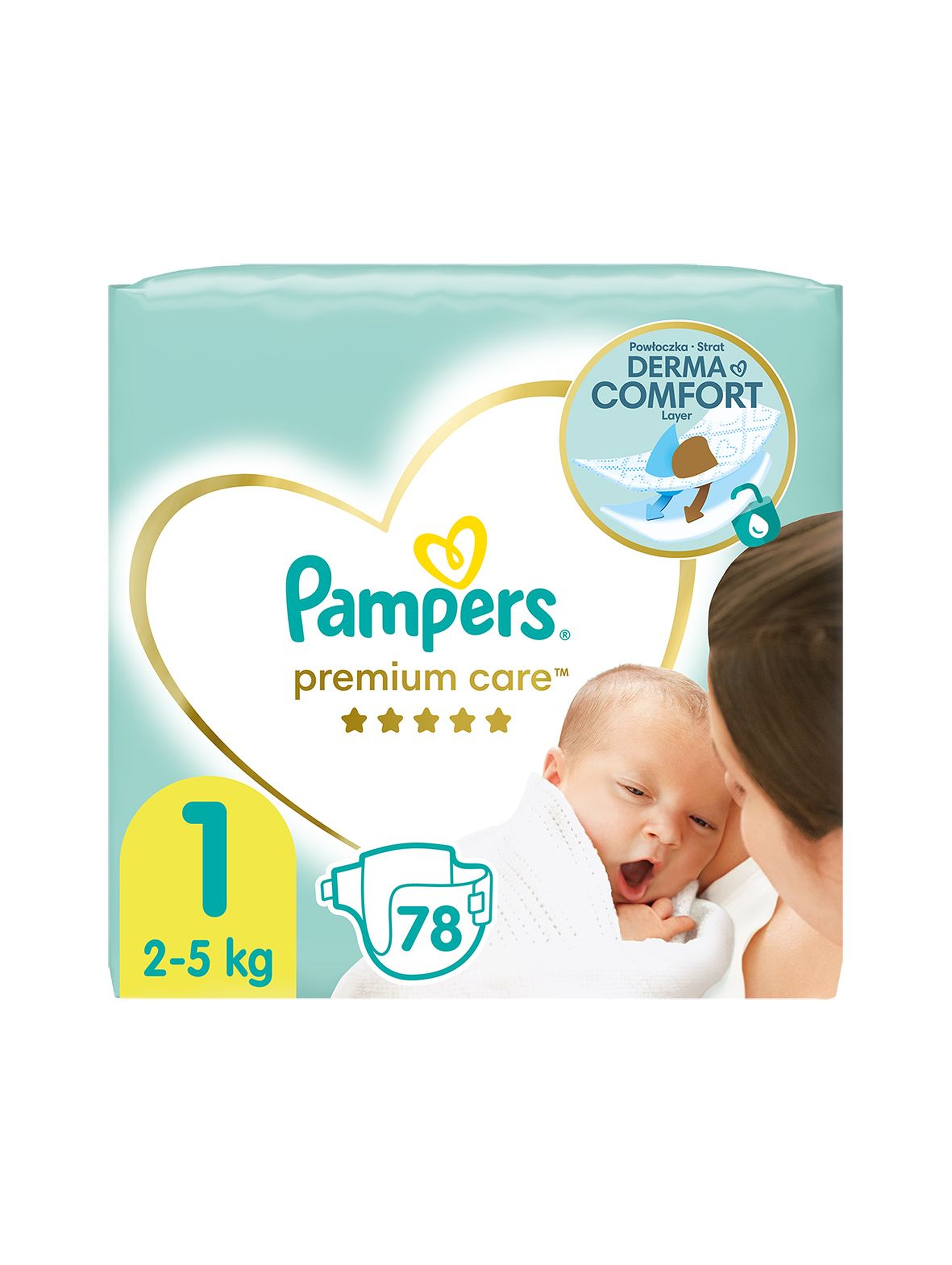 Pampers Premium Care, Rozmiar 1, 78 pieluszek 2-5kg
