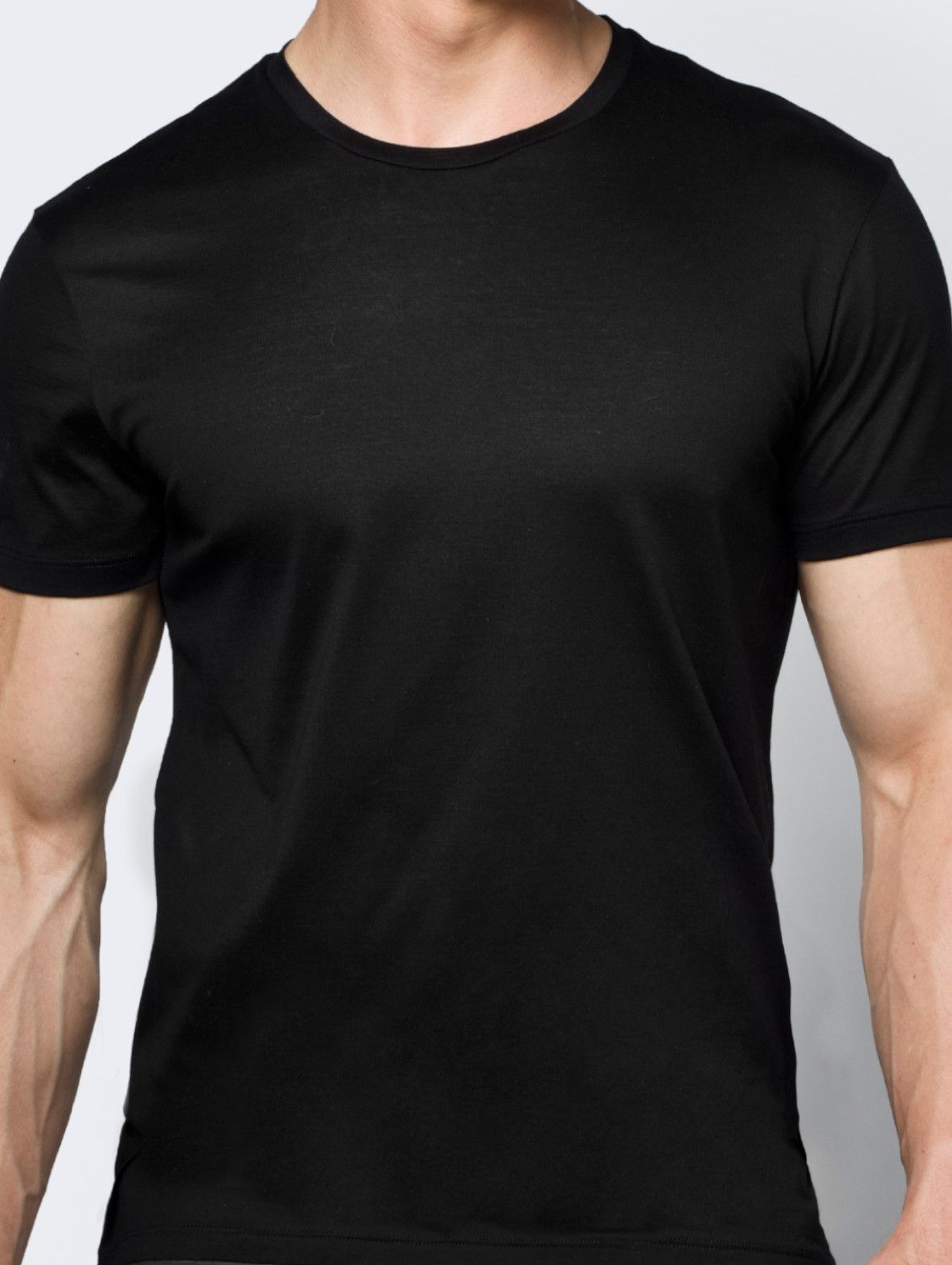 T-shirt bawełniany męski czarny ATLANTIC