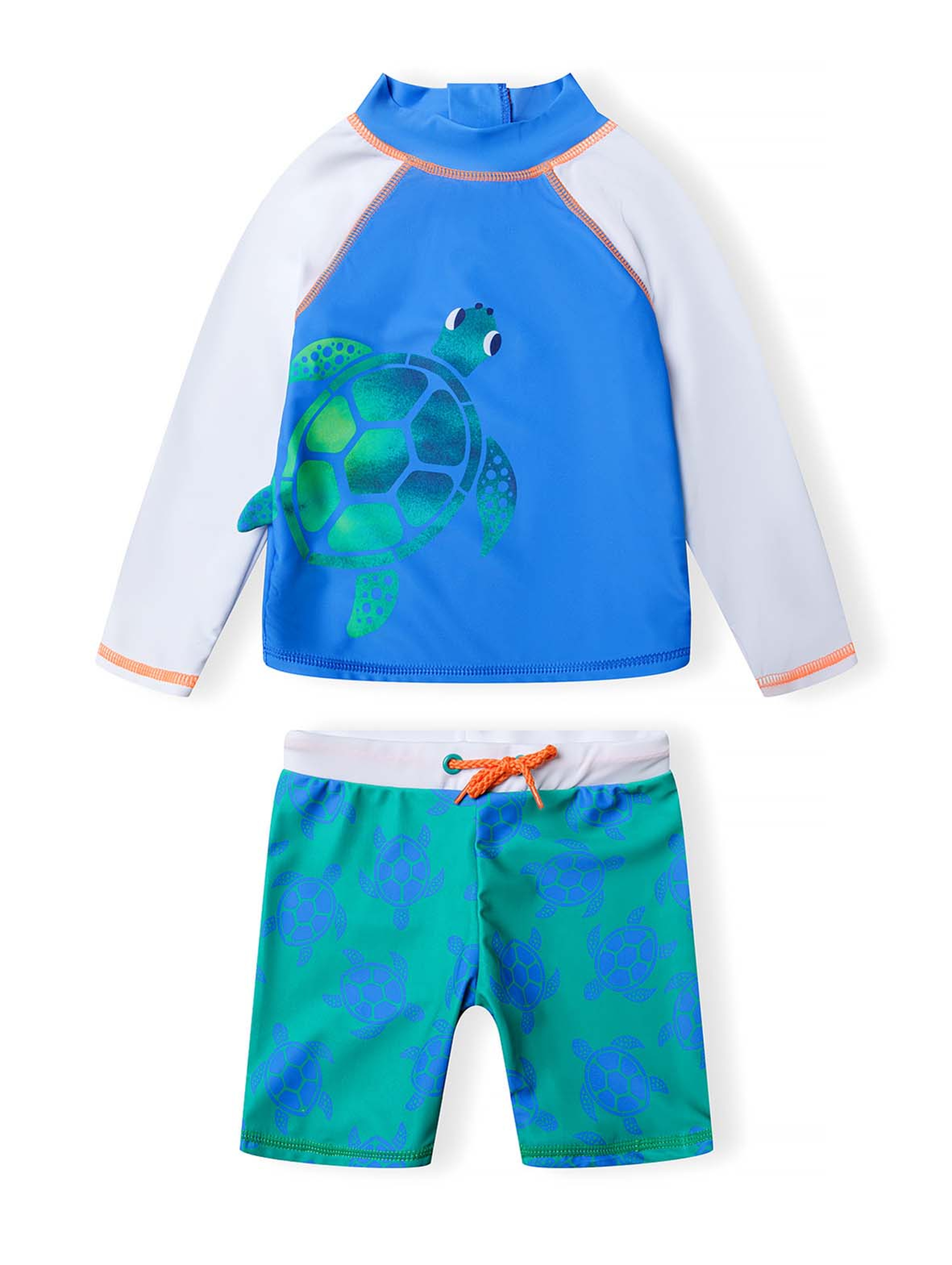 Strój kąpielowy z filtrem UV - koszulka z żółwiem i kąpielówki