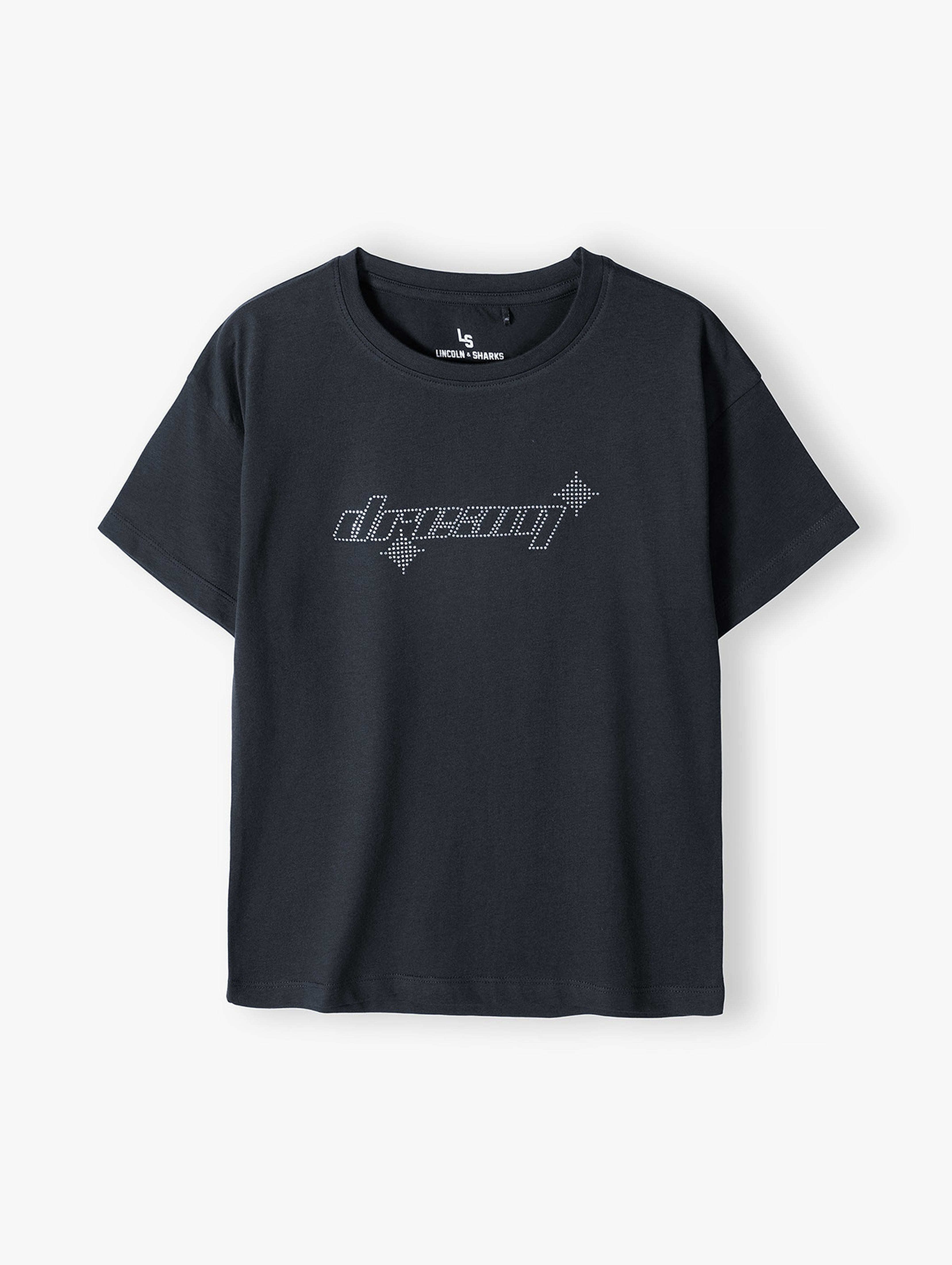 Czarna oversizowa koszulka dziewczęca - Dream