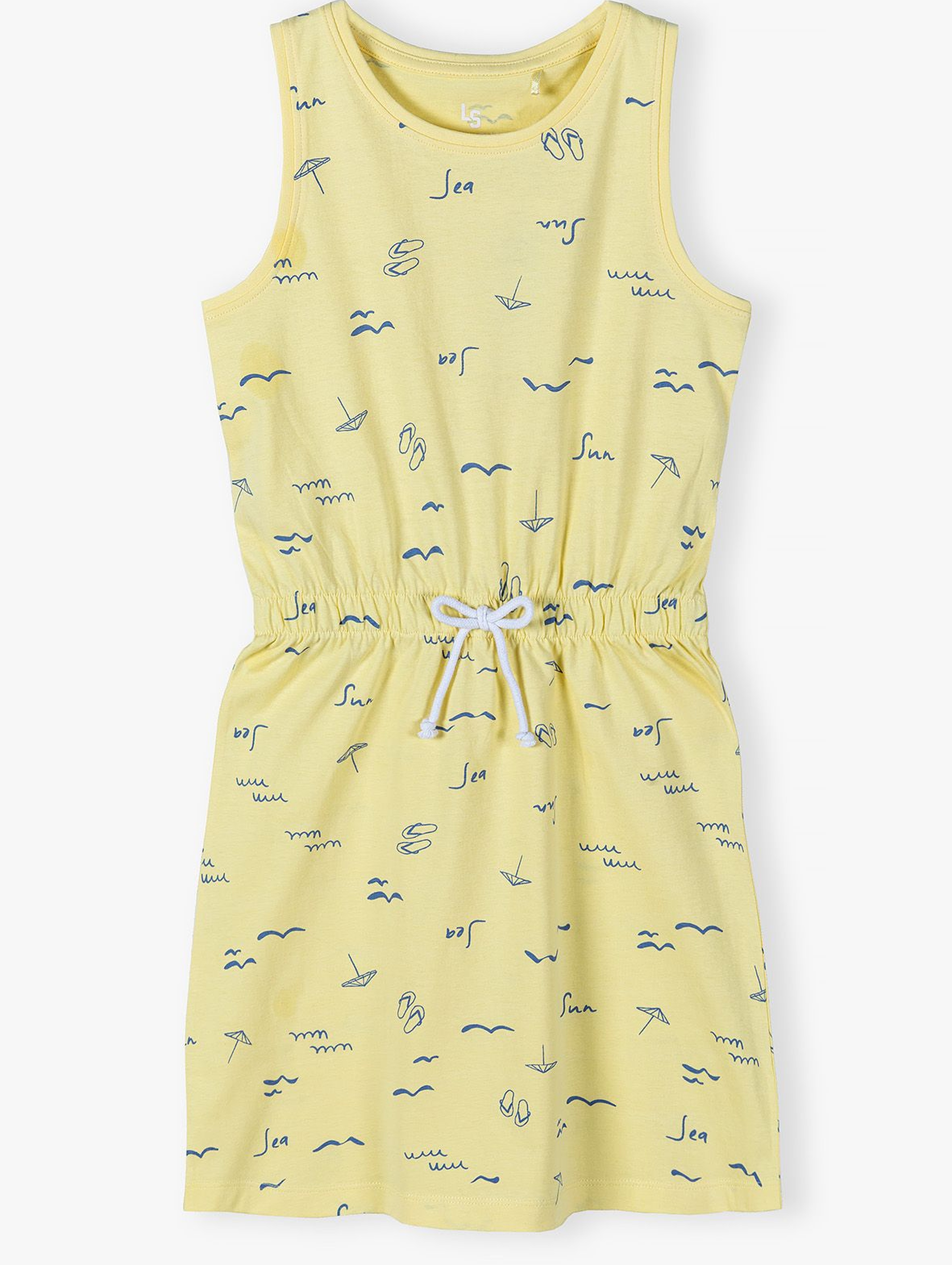 Dzianinowa sukienka dla dziewczynki żółta