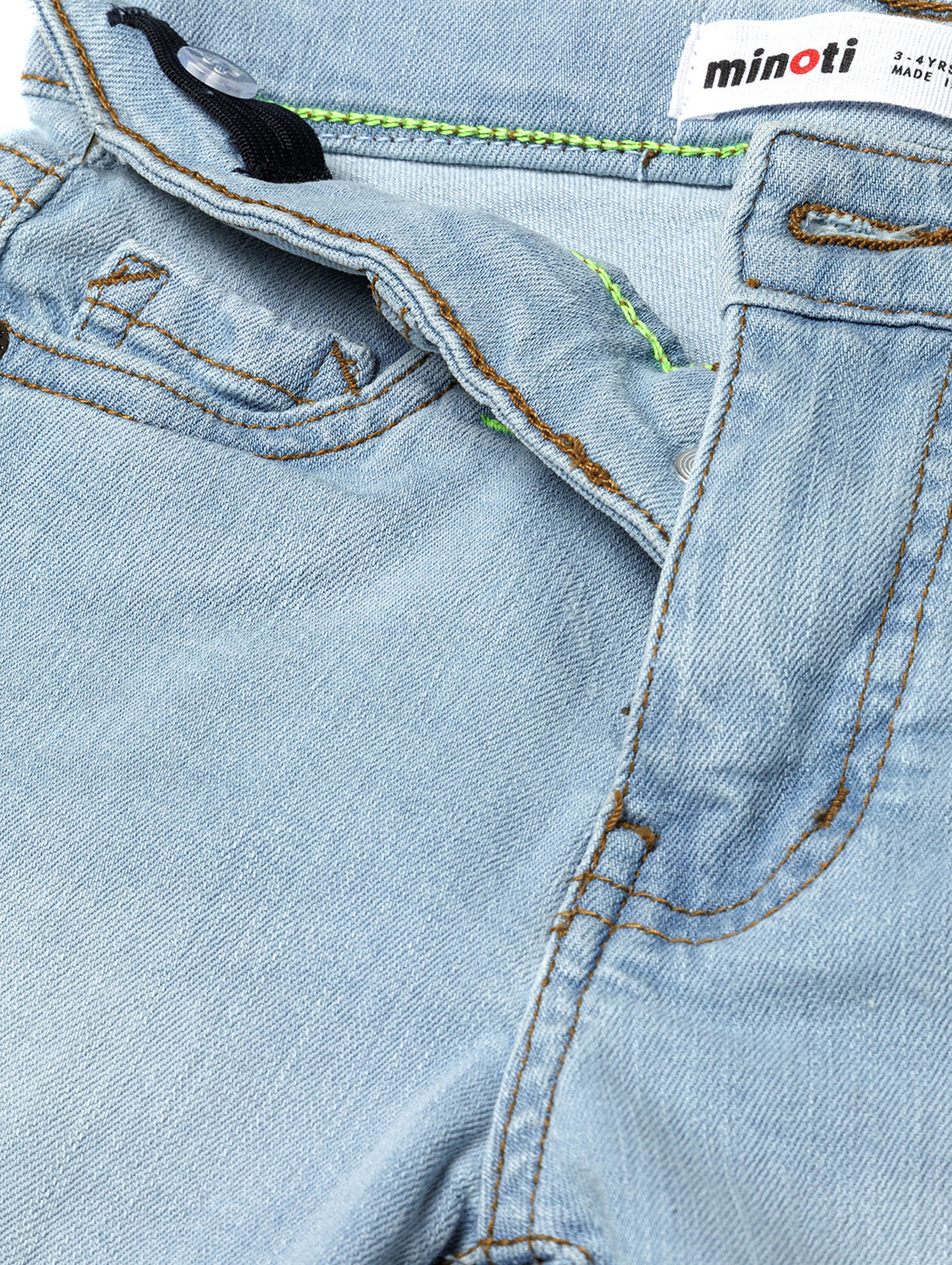 Jasnoniebieskie jeansowe krótkie spodenki dla niemowlaka