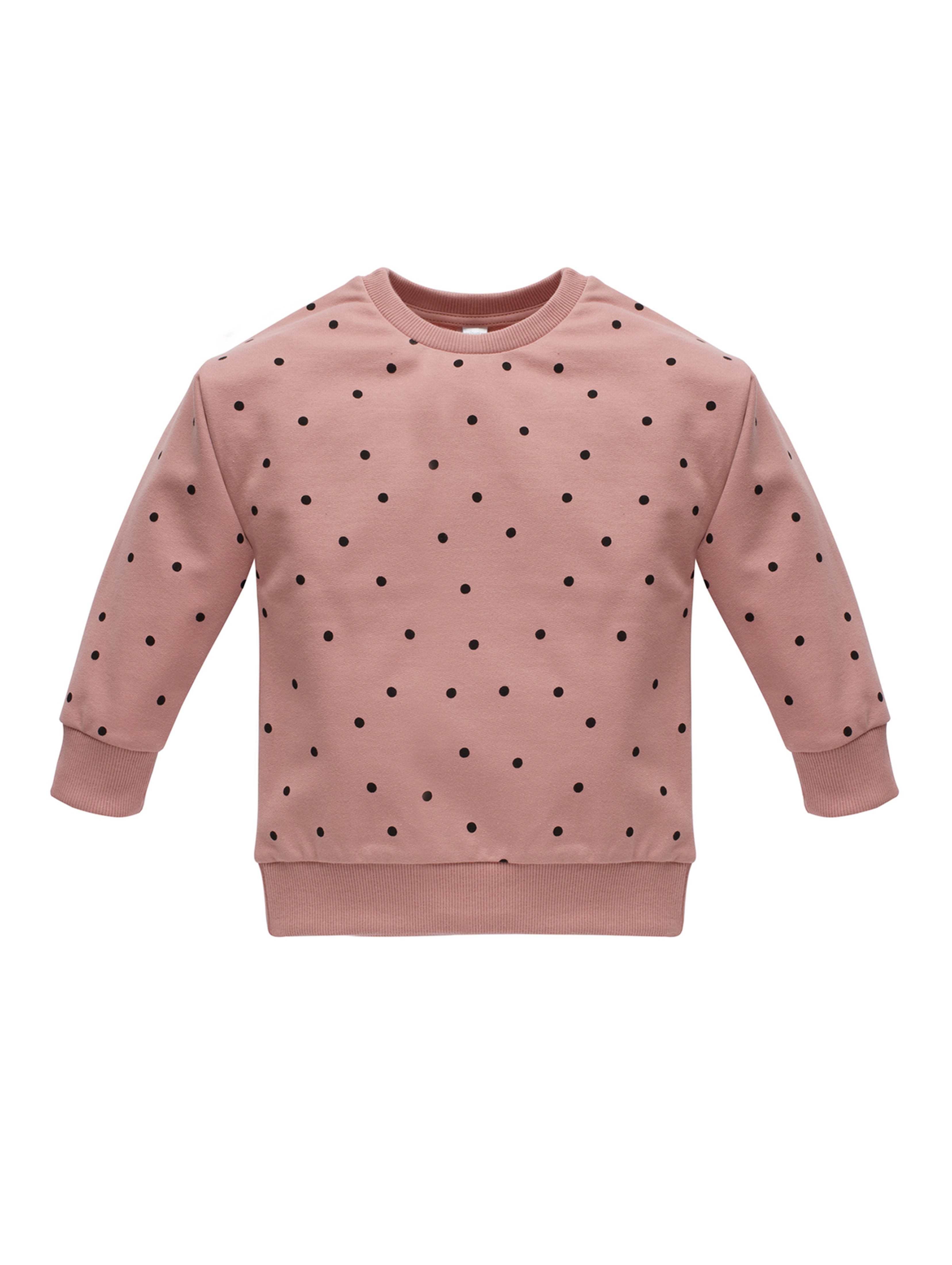 Bluza dla dziewczynki nierozpinana - różowa w groszki TRES BIEN - Pinokio