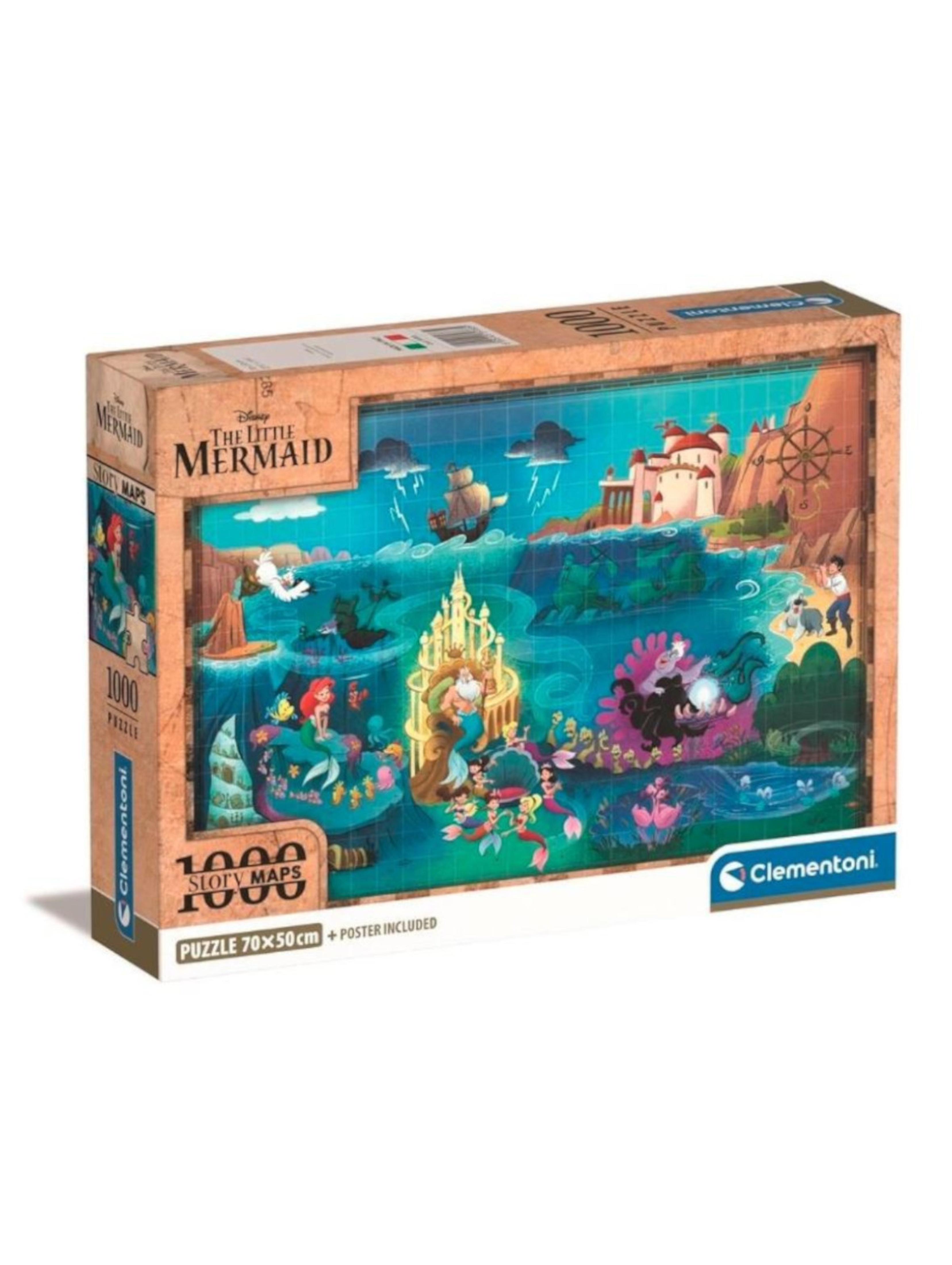 Puzzle 1000 elementów Compact Disney Maps Little Mermaid
