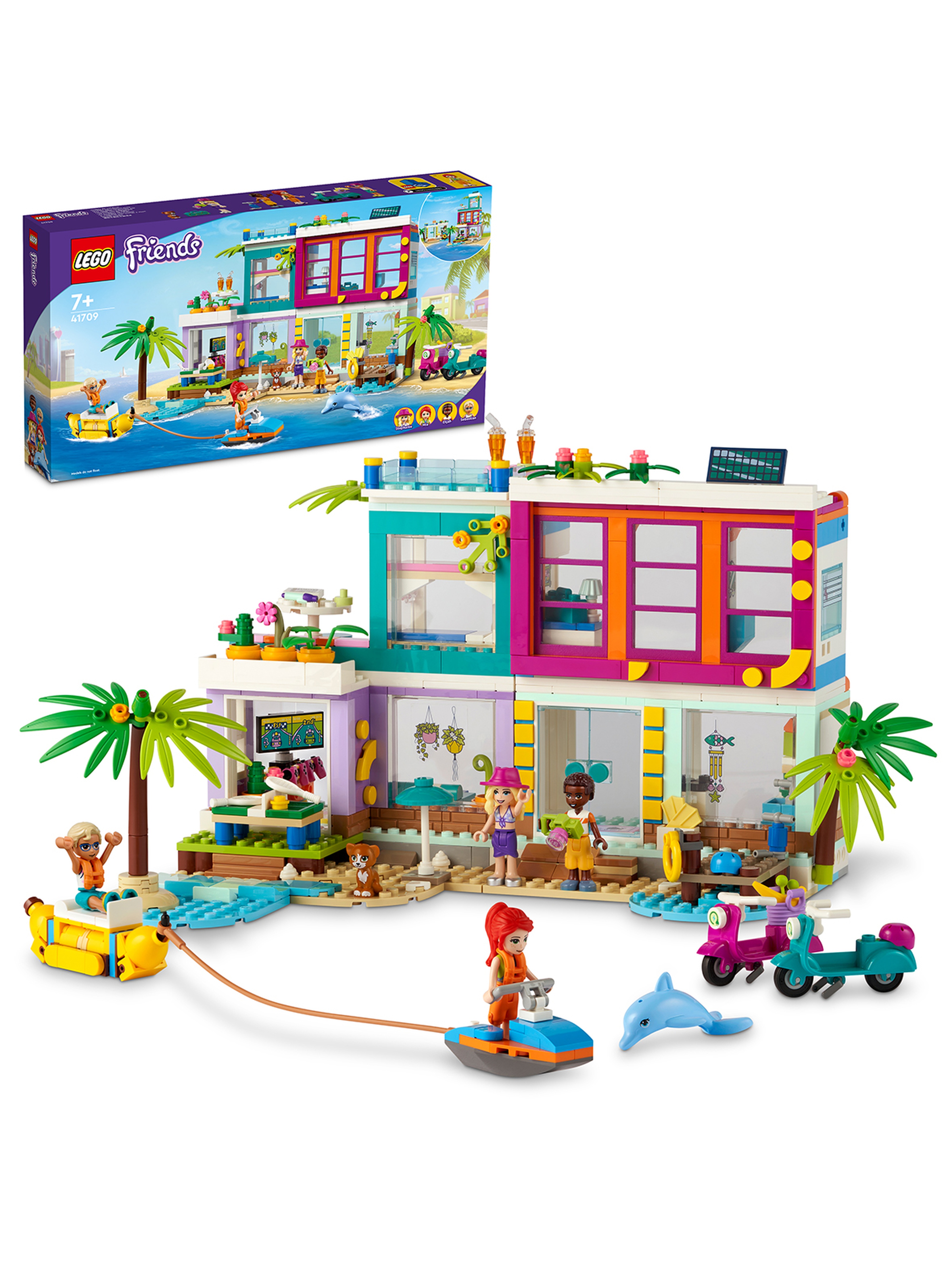 LEGO Friends - Wakacyjny domek na plaży 41709 - 686 elementów, wiek 7+