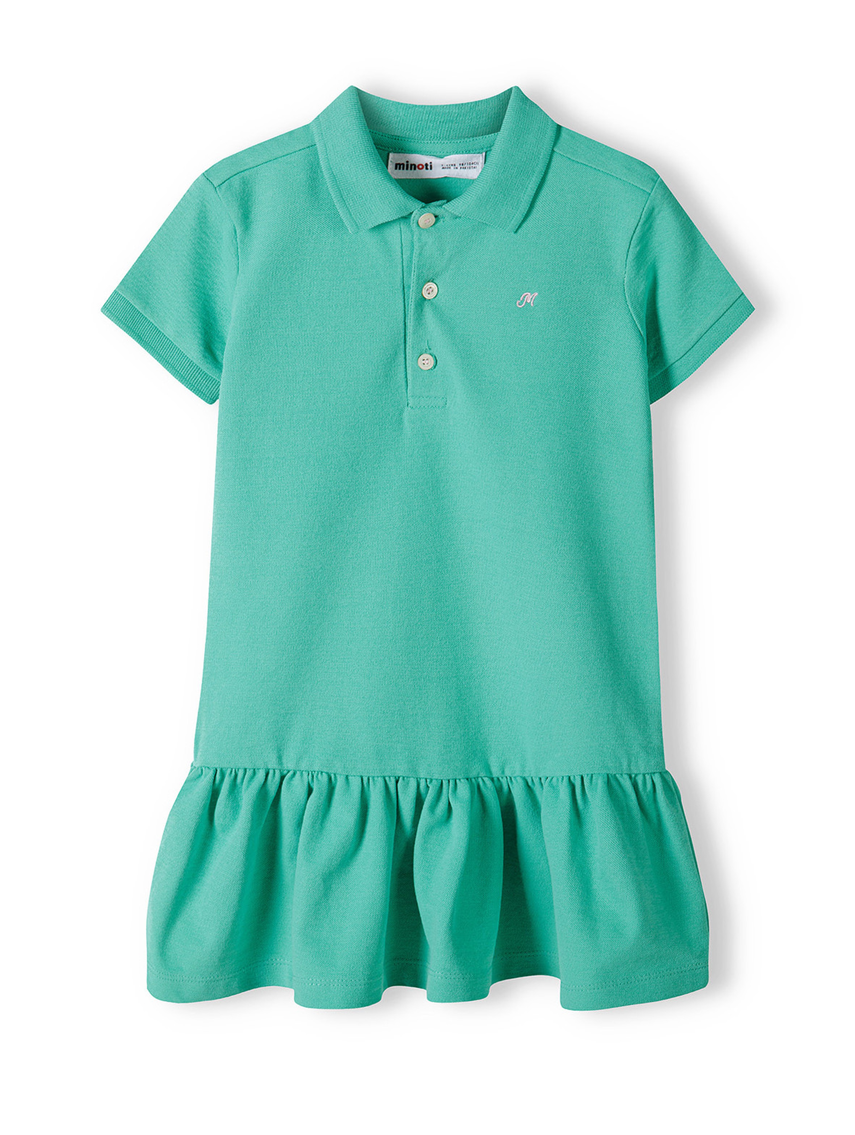 Zielona sukienka polo z krókim rękawem dla niemowlaka