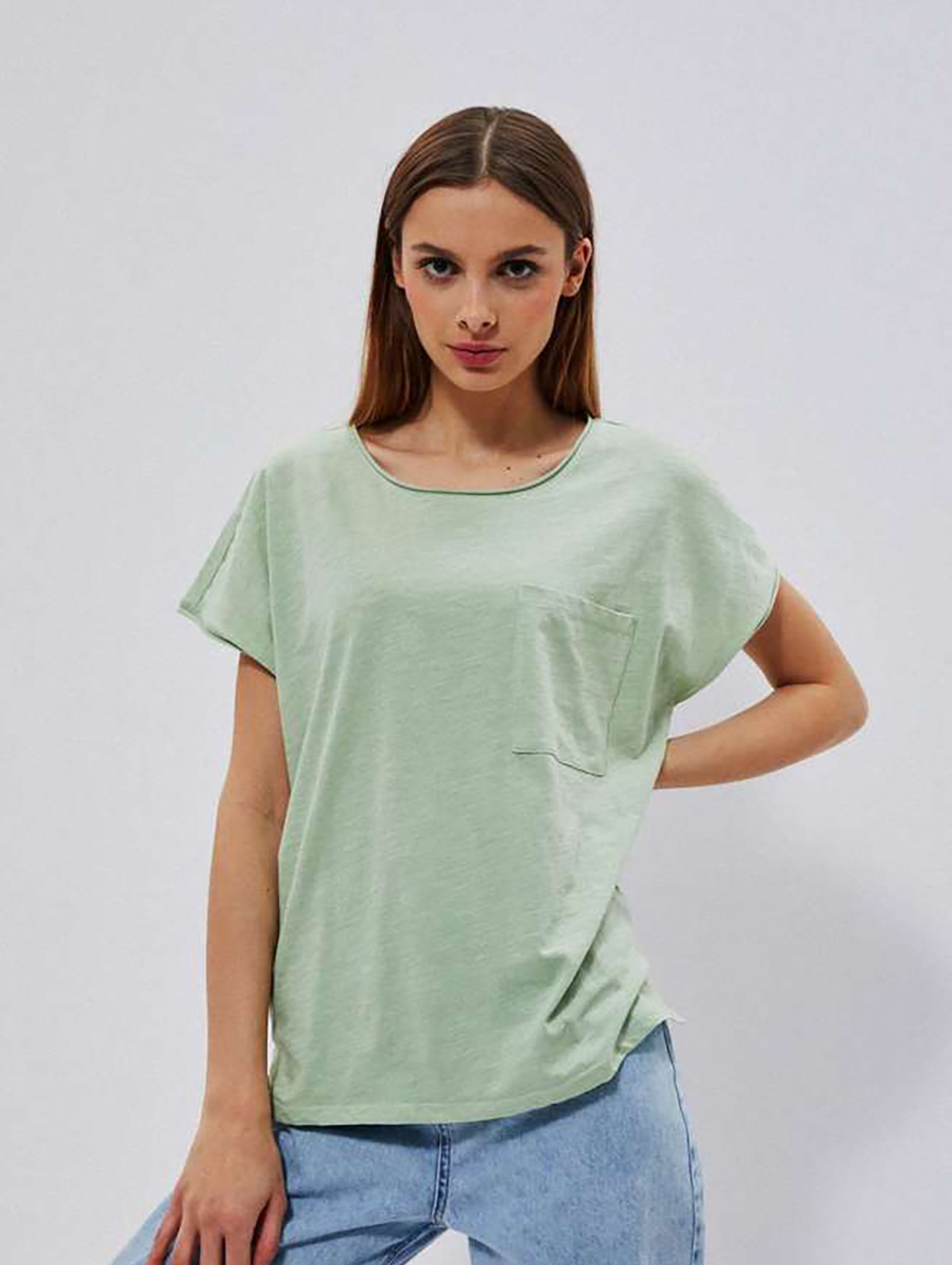 Bawełniany t-shirt damski zielony