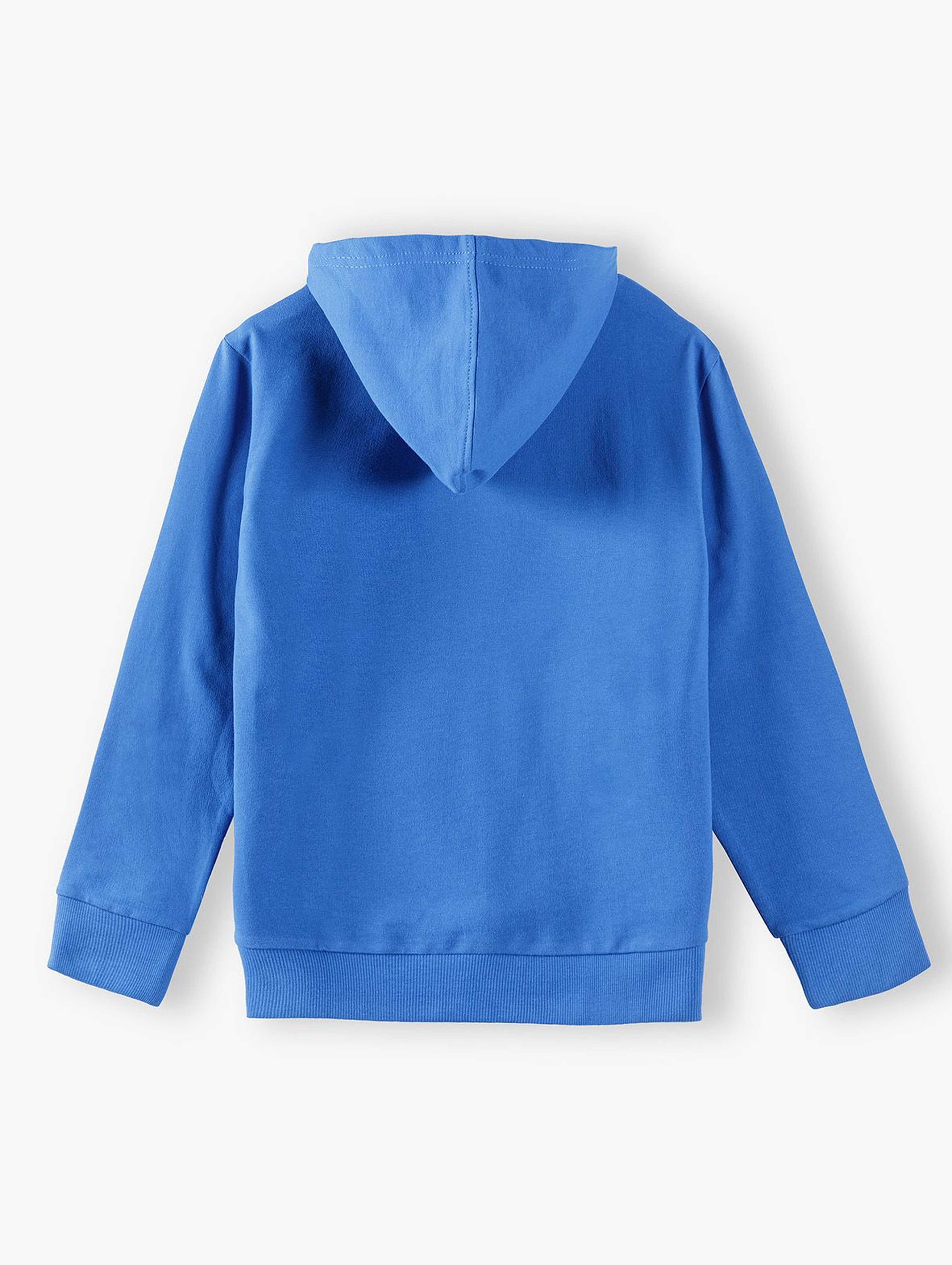 Bluza dresowa chłopięca z kapturem i kieszenią z przodu- niebieska