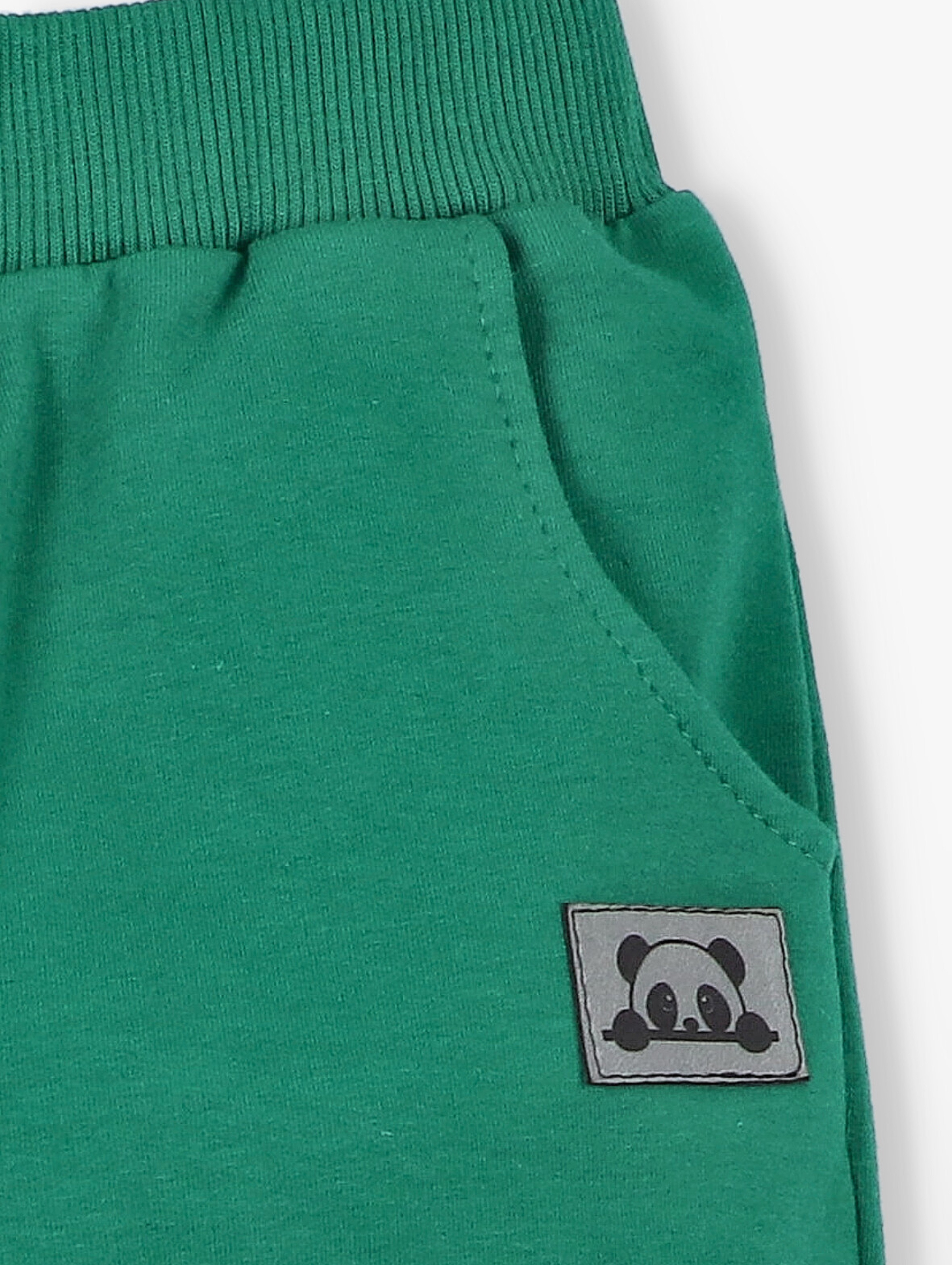 Spodnie chłopięce bawełniane Pandamello zielone