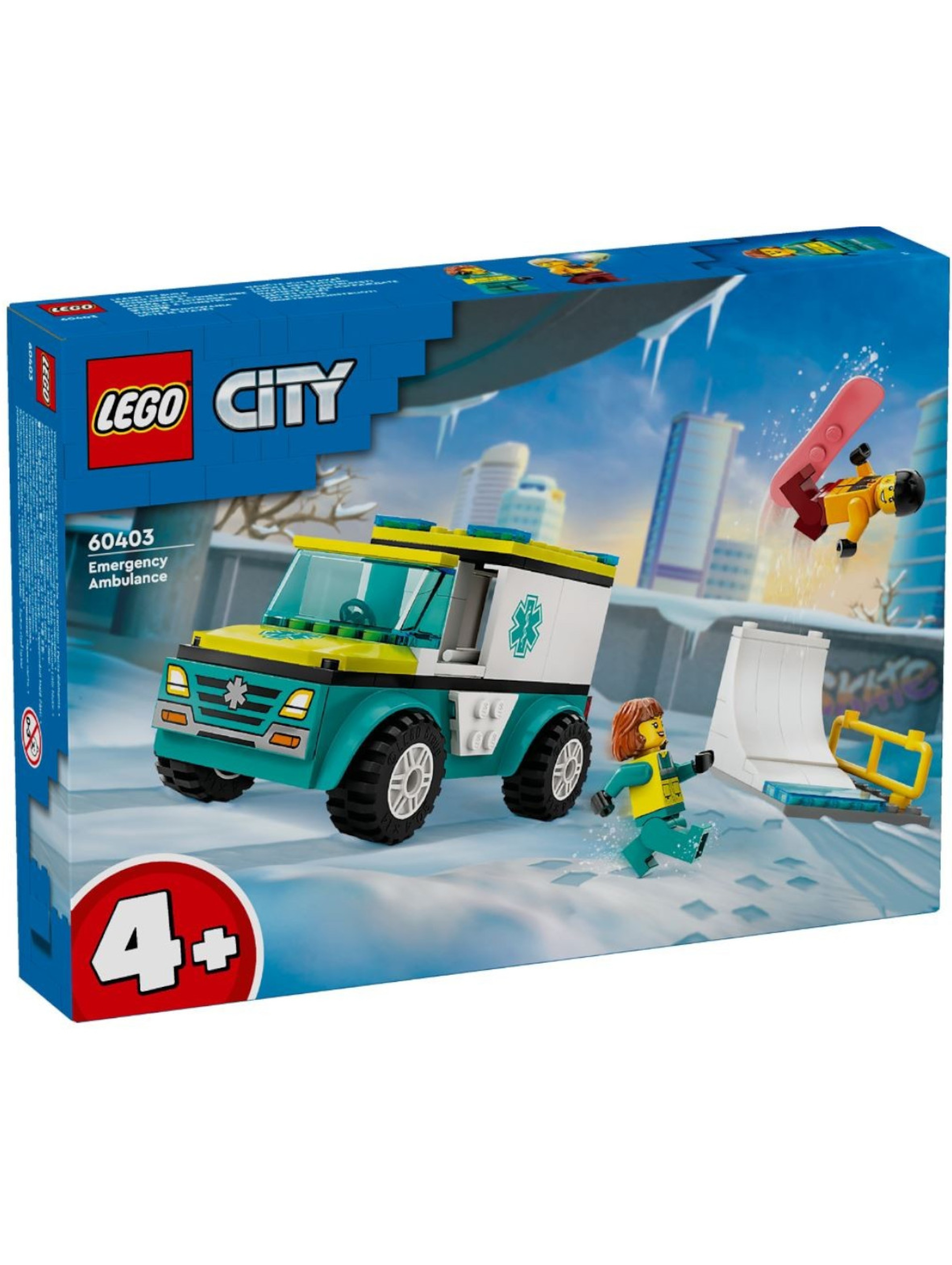 LEGO Klocki City 60403 Karetka i snowboardzista