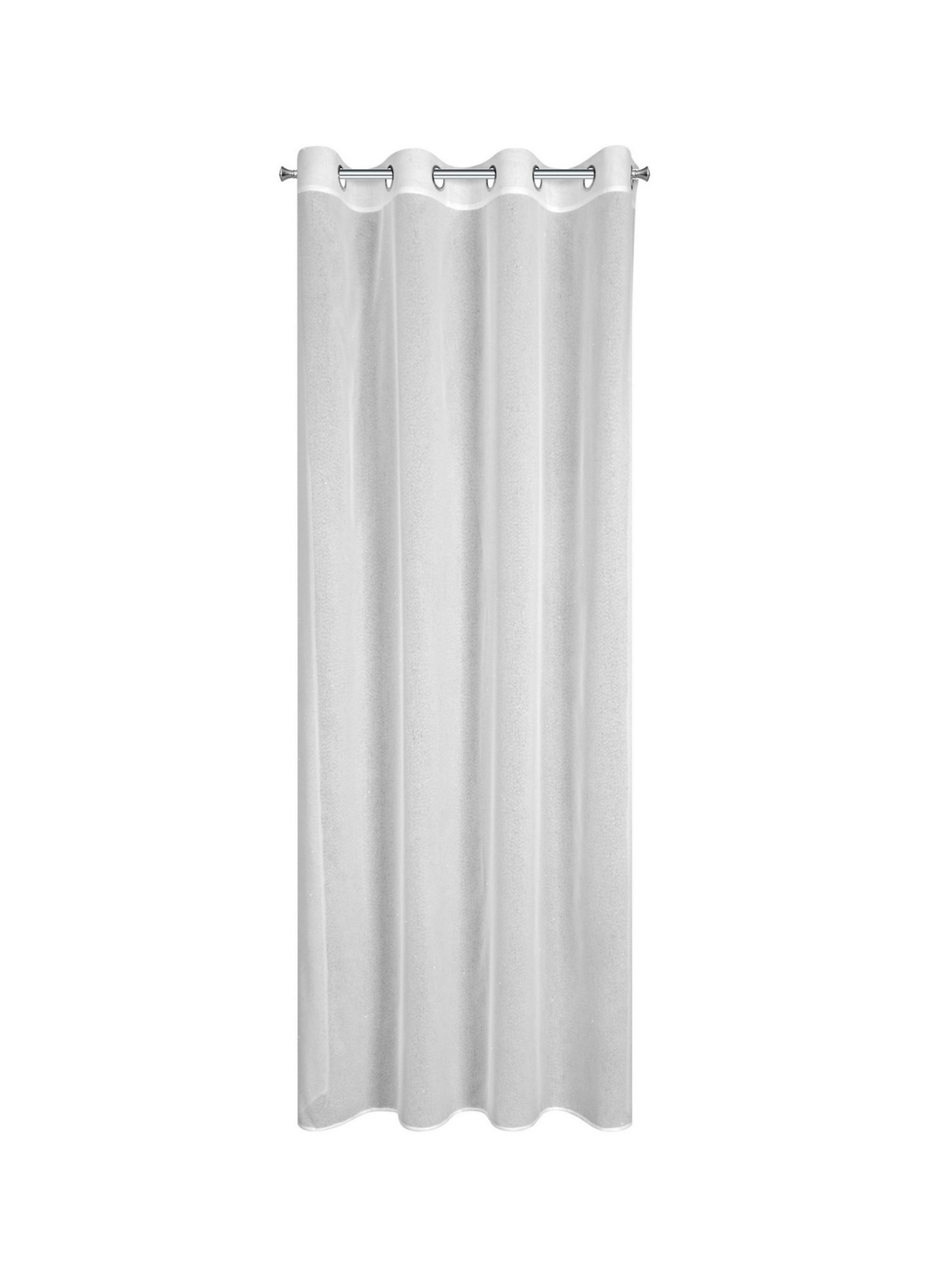 Biała zasłona zdobiona cekinami 140x250 cm