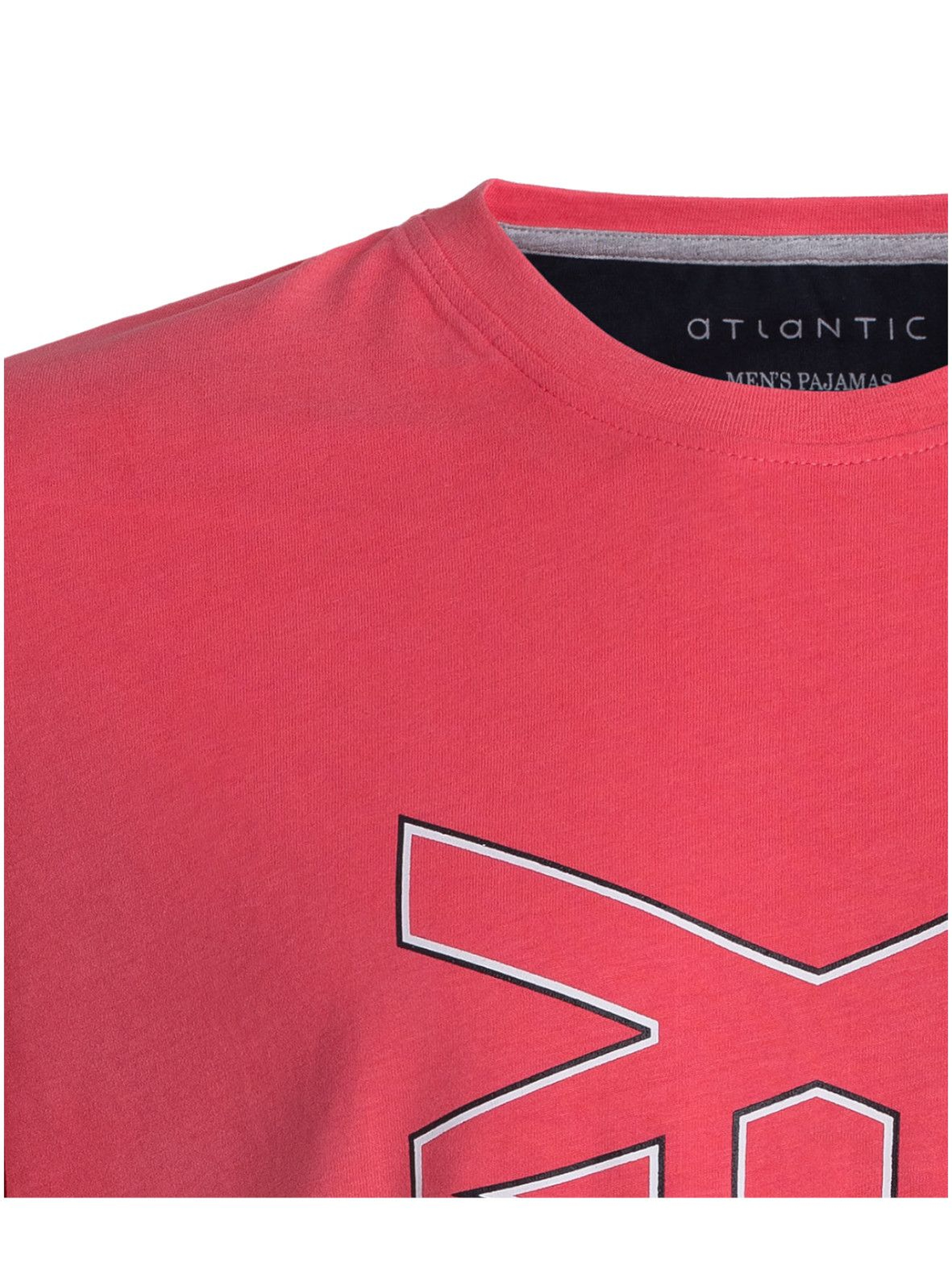 Piżama męska spodnie z długimi nogawkami + czerwony t-shirt Atlantic