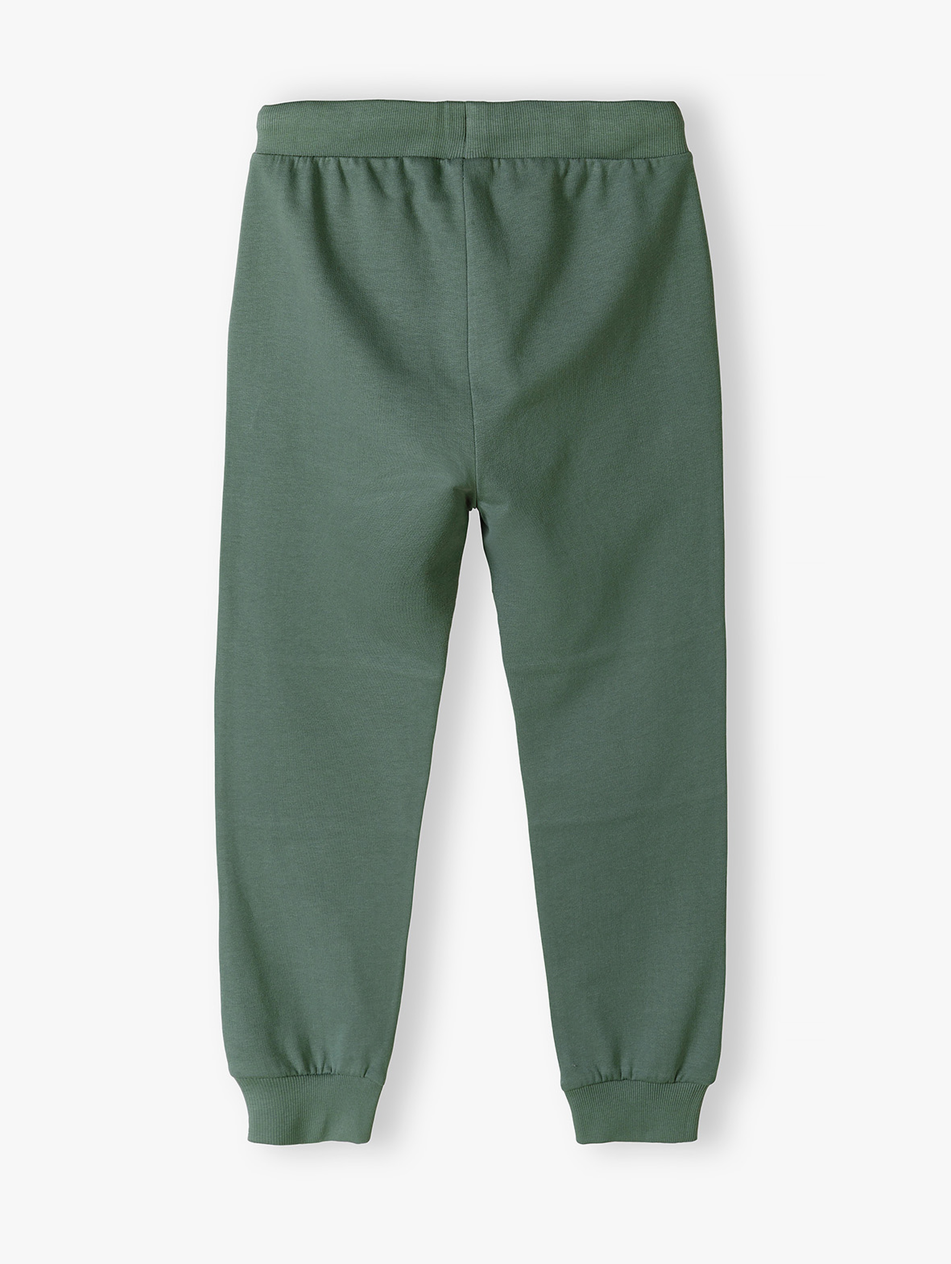 Bawełniane spodnie dresowe regular fit dla chłopca - khaki
