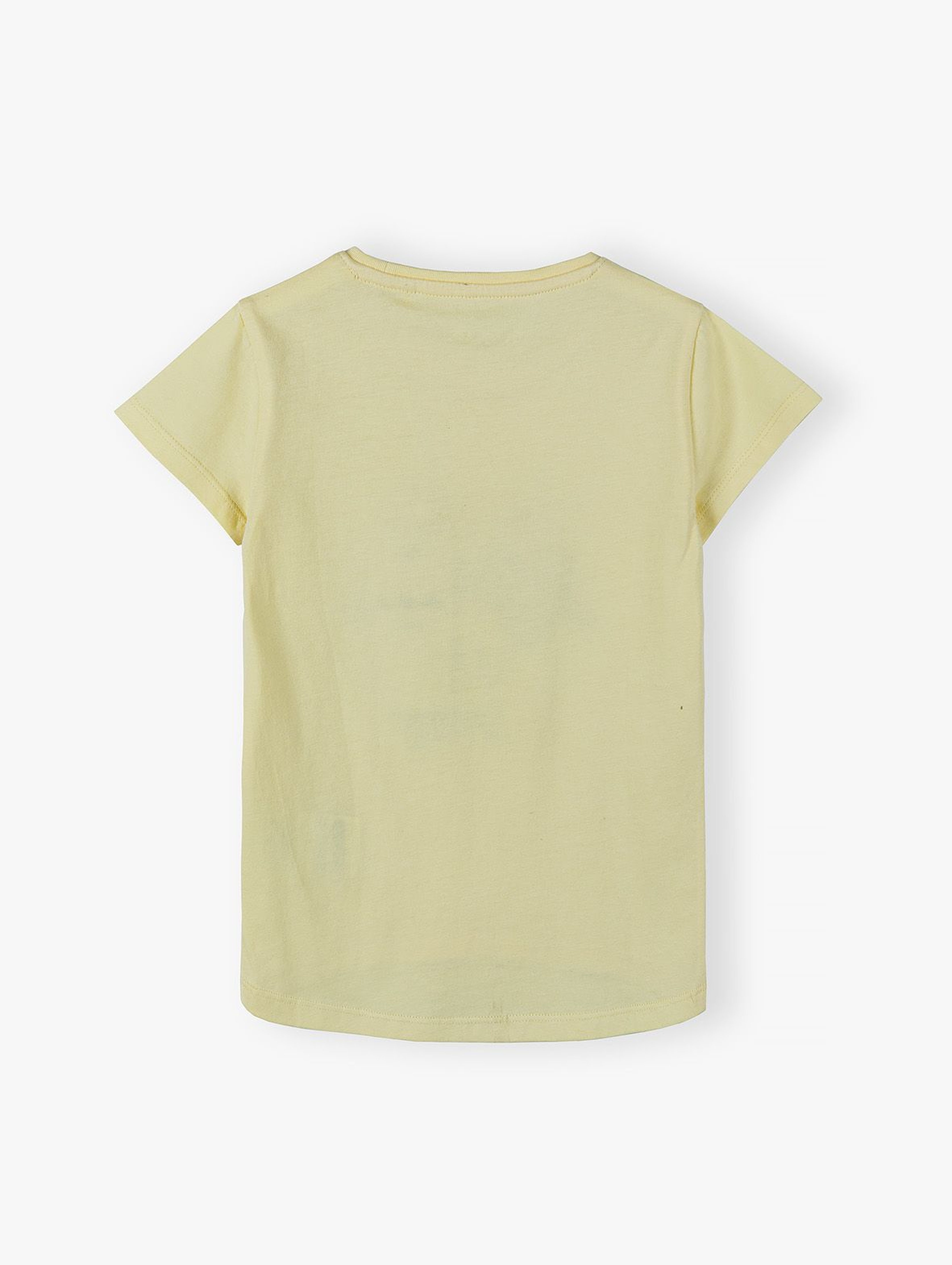 Dzianinowy T-shirti dziewczęcy - żółty